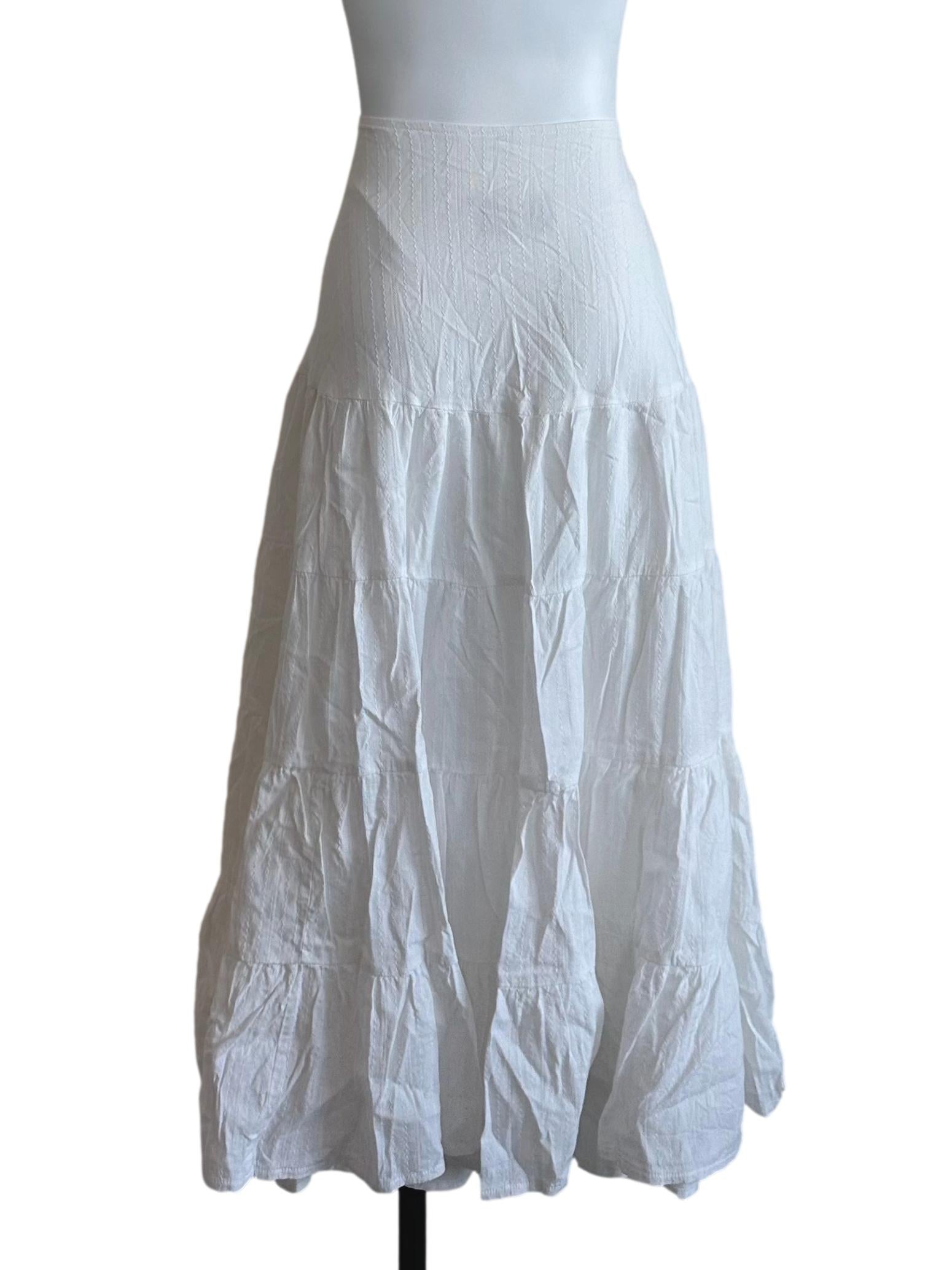 Ivory White Tiered Skirt