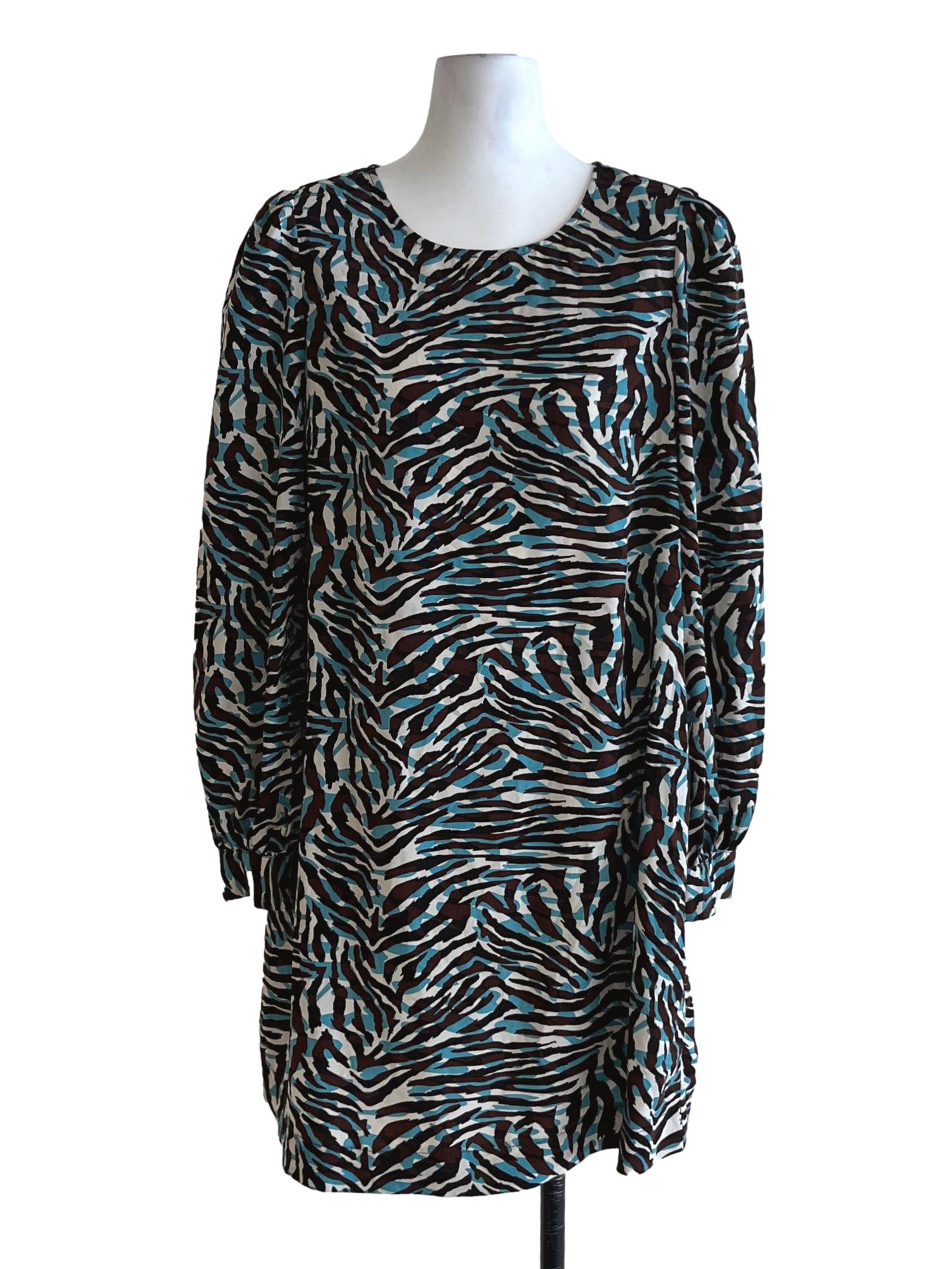 Brown Jewel Neckline Empire Dress