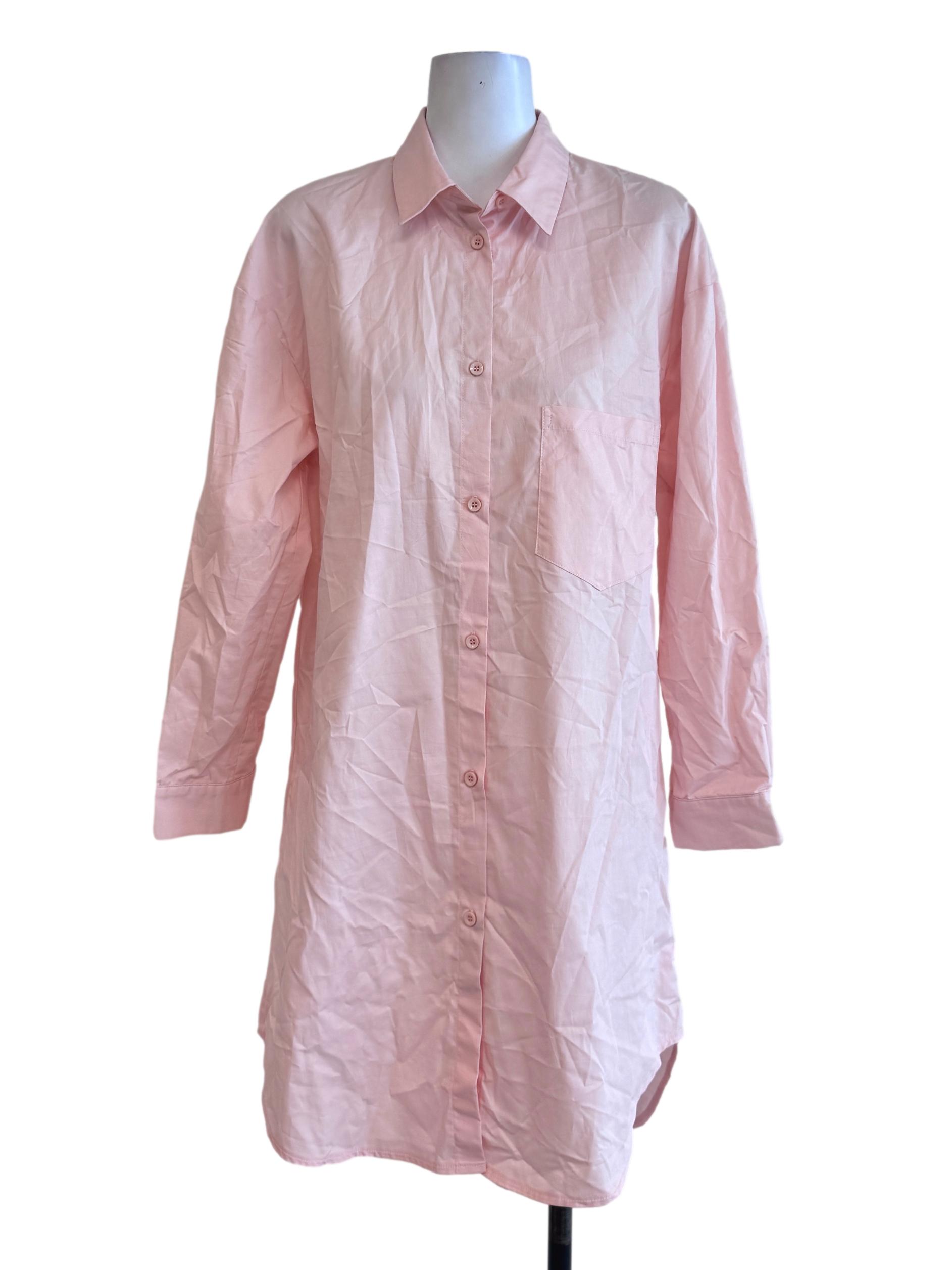 Pink Buttoned Long Top