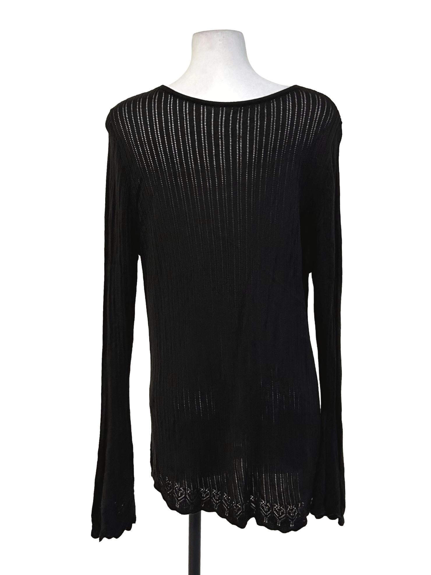 Ony Black Ribbed Cardigan