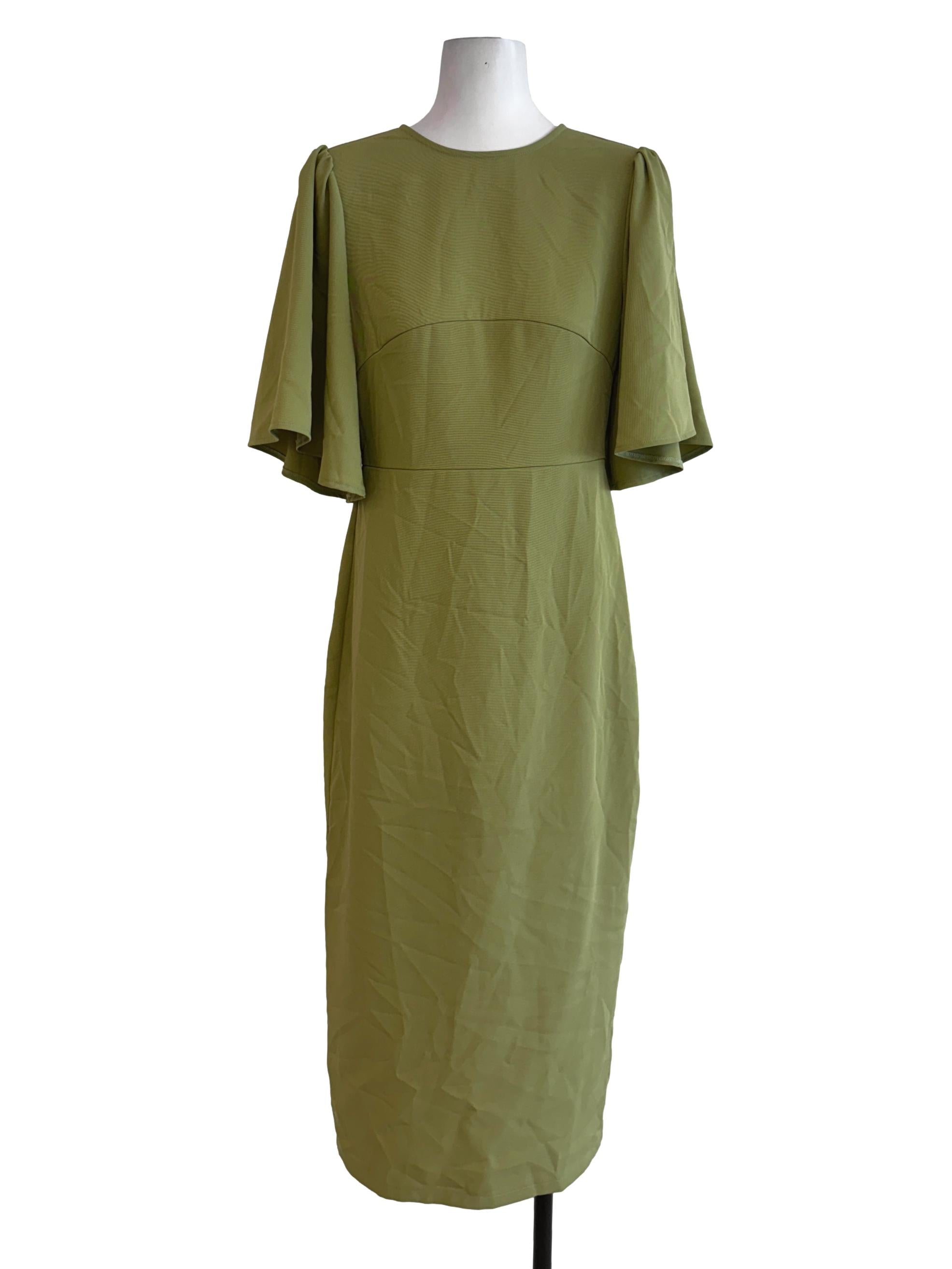 Olive Green Circular Cap Dress