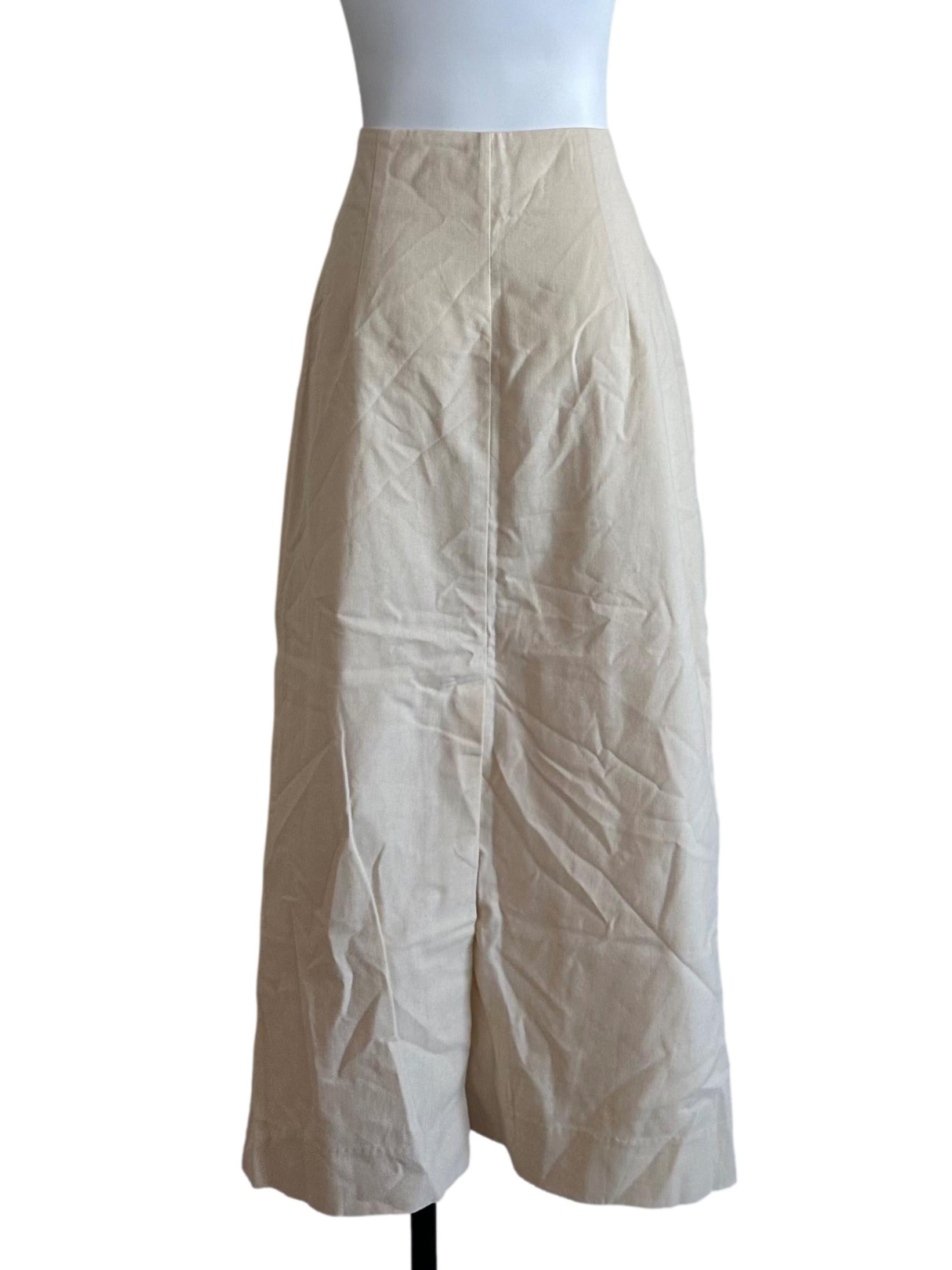 Light Yellow A Line Slit Skirt
