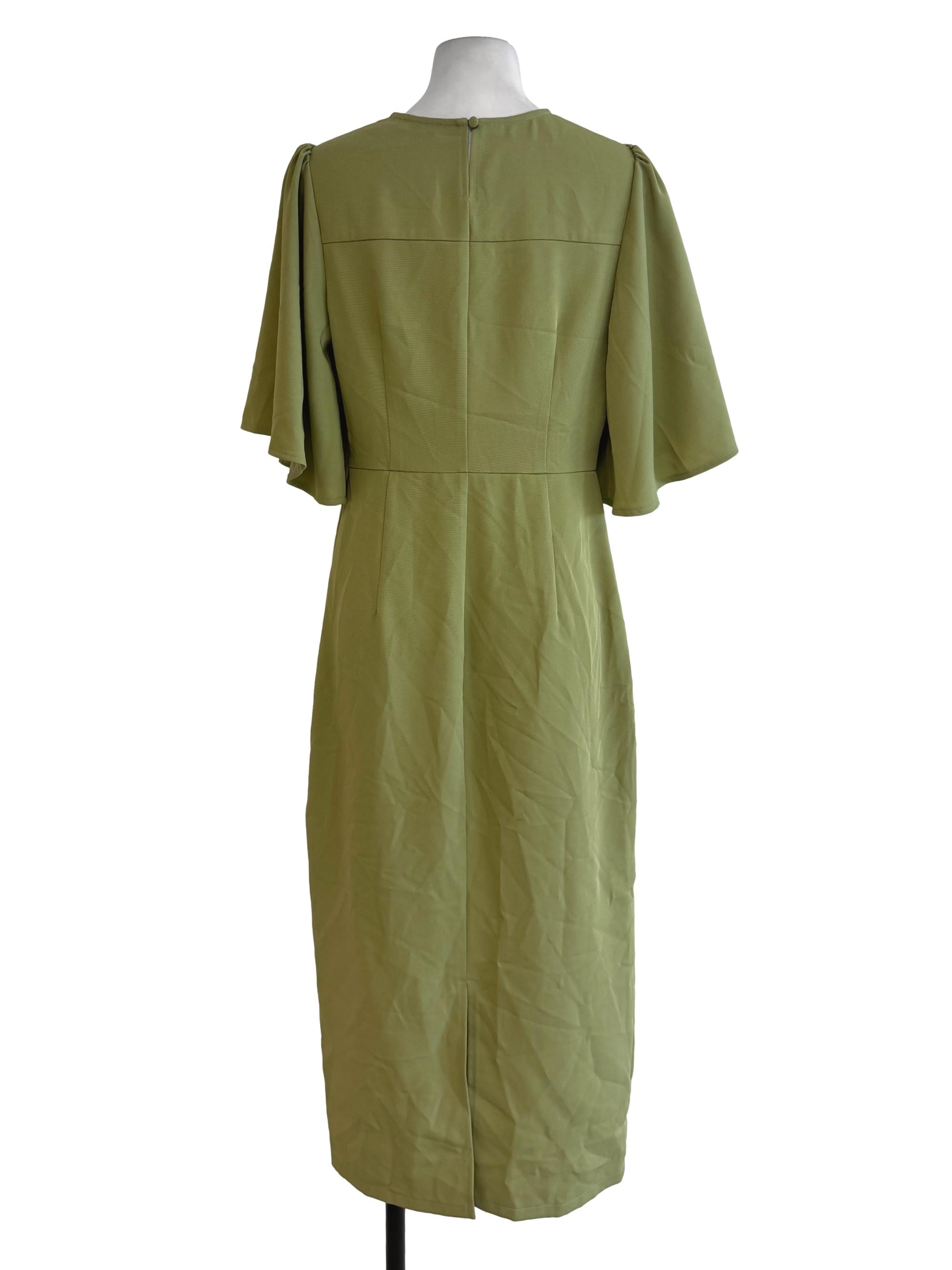 Olive Green Circular Cap Dress