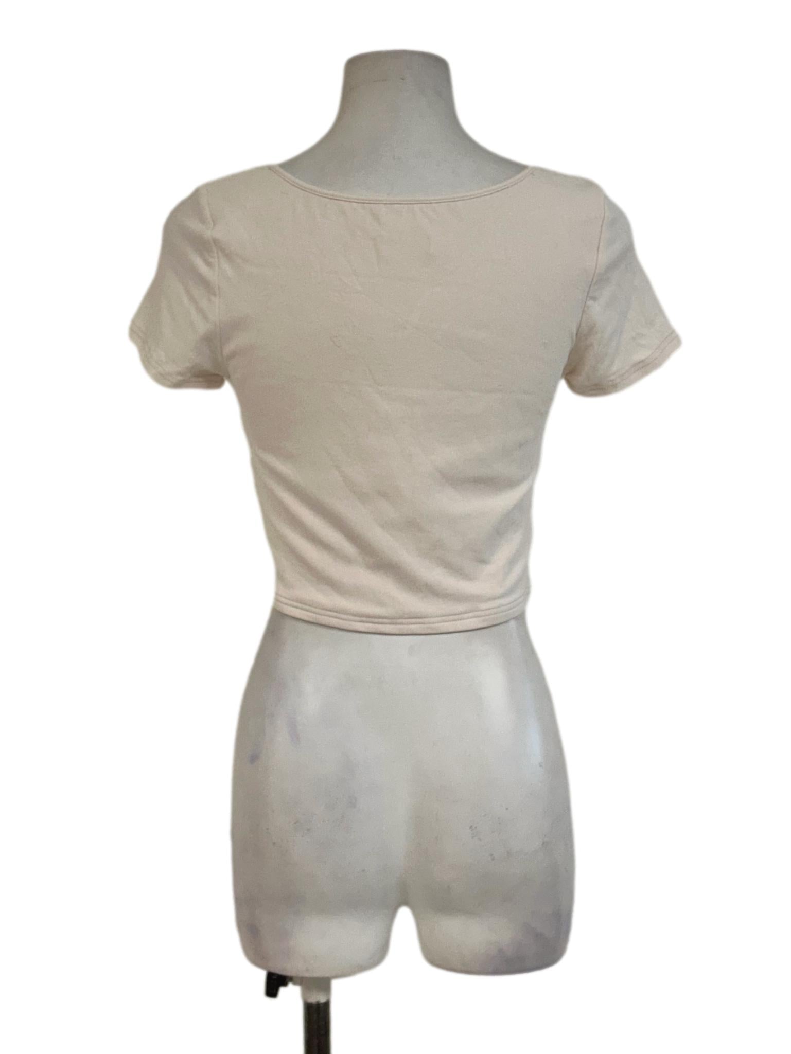 Cream White Sweetheart Neckline Top