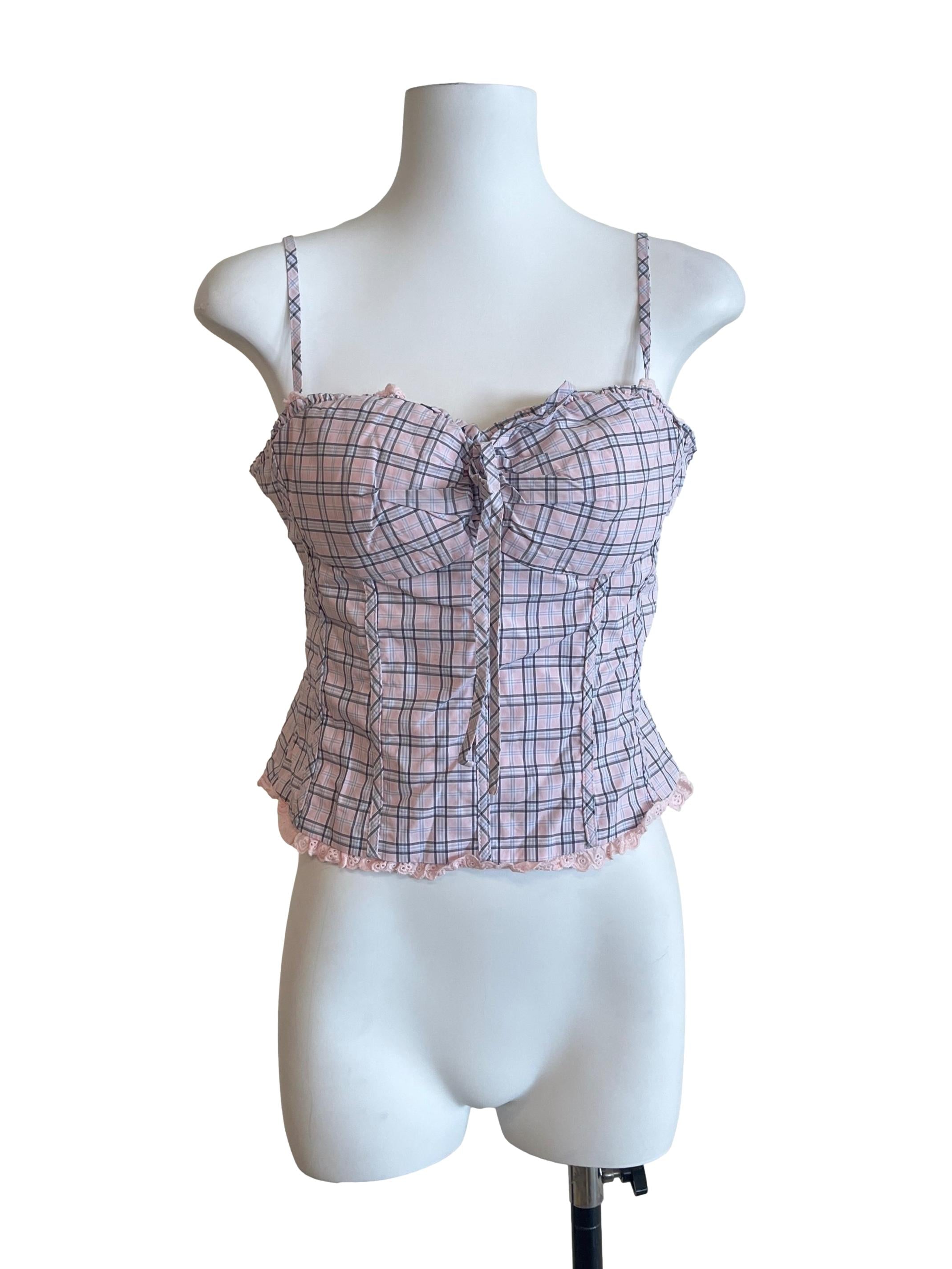 Rose Pink Checkered Top