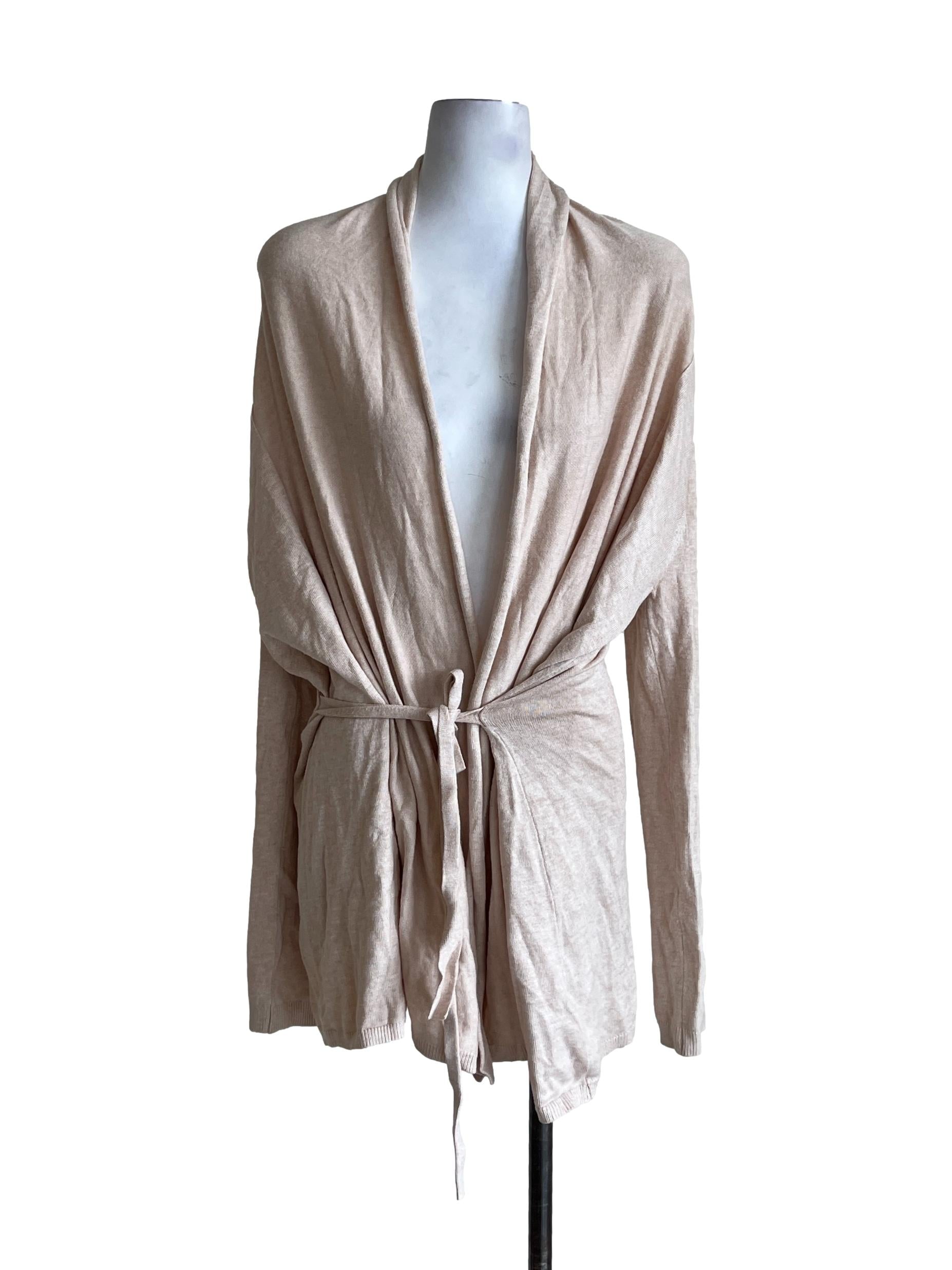 Beige Wrap Cardigan