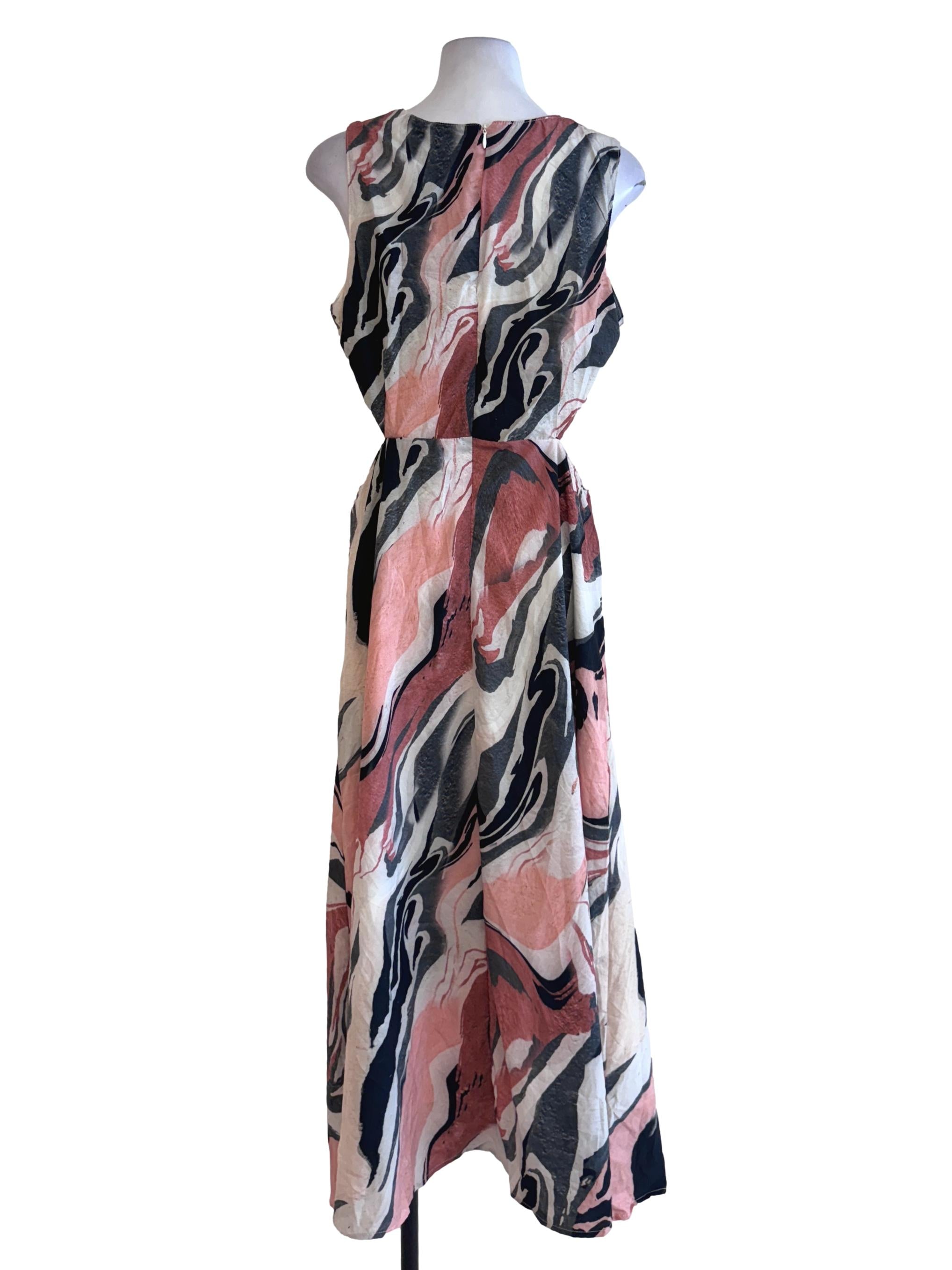 Multicolor Abstract Patterned Dress