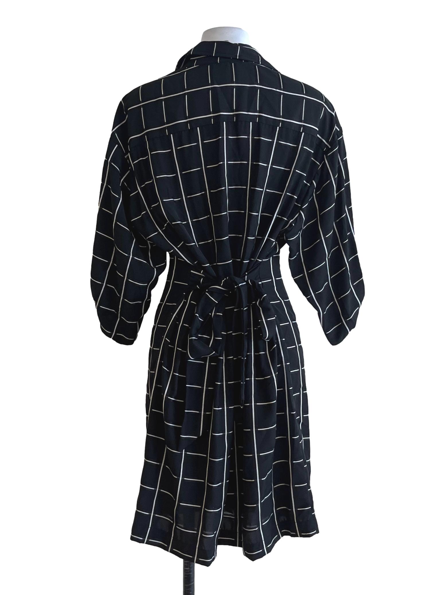 Black Gingham Empire Dress