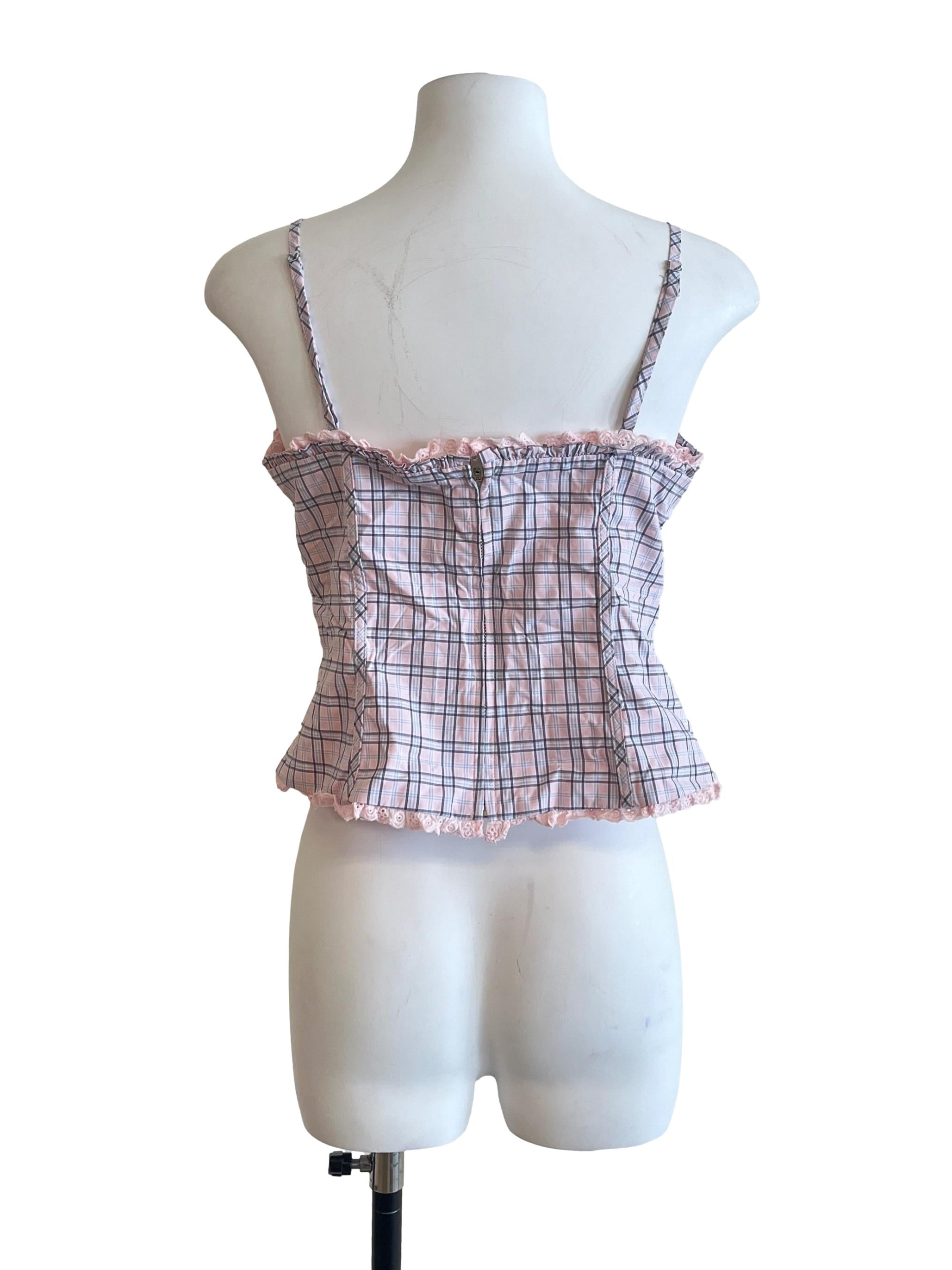 Rose Pink Checkered Top