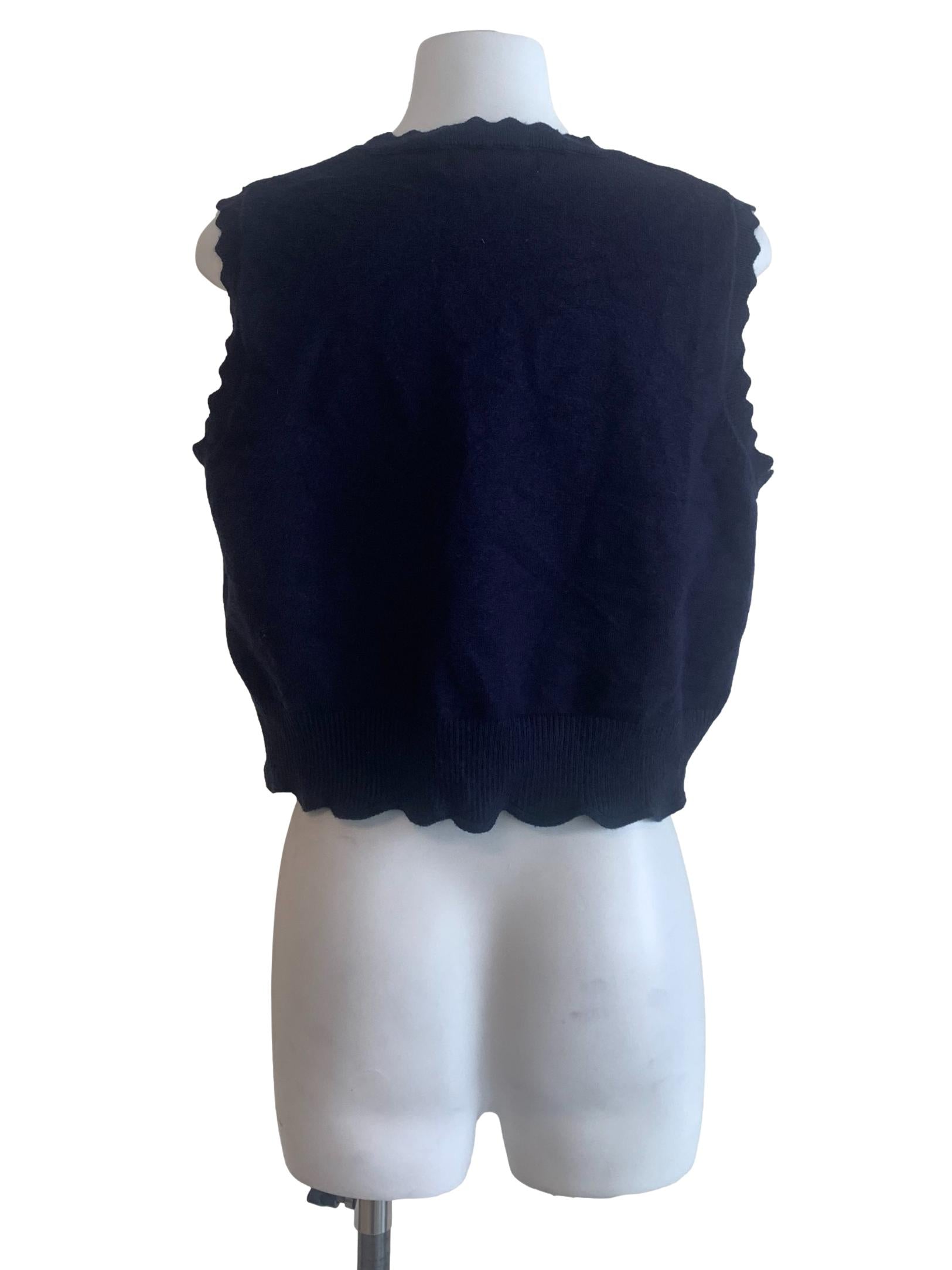 Navy Blue V Neck Vest