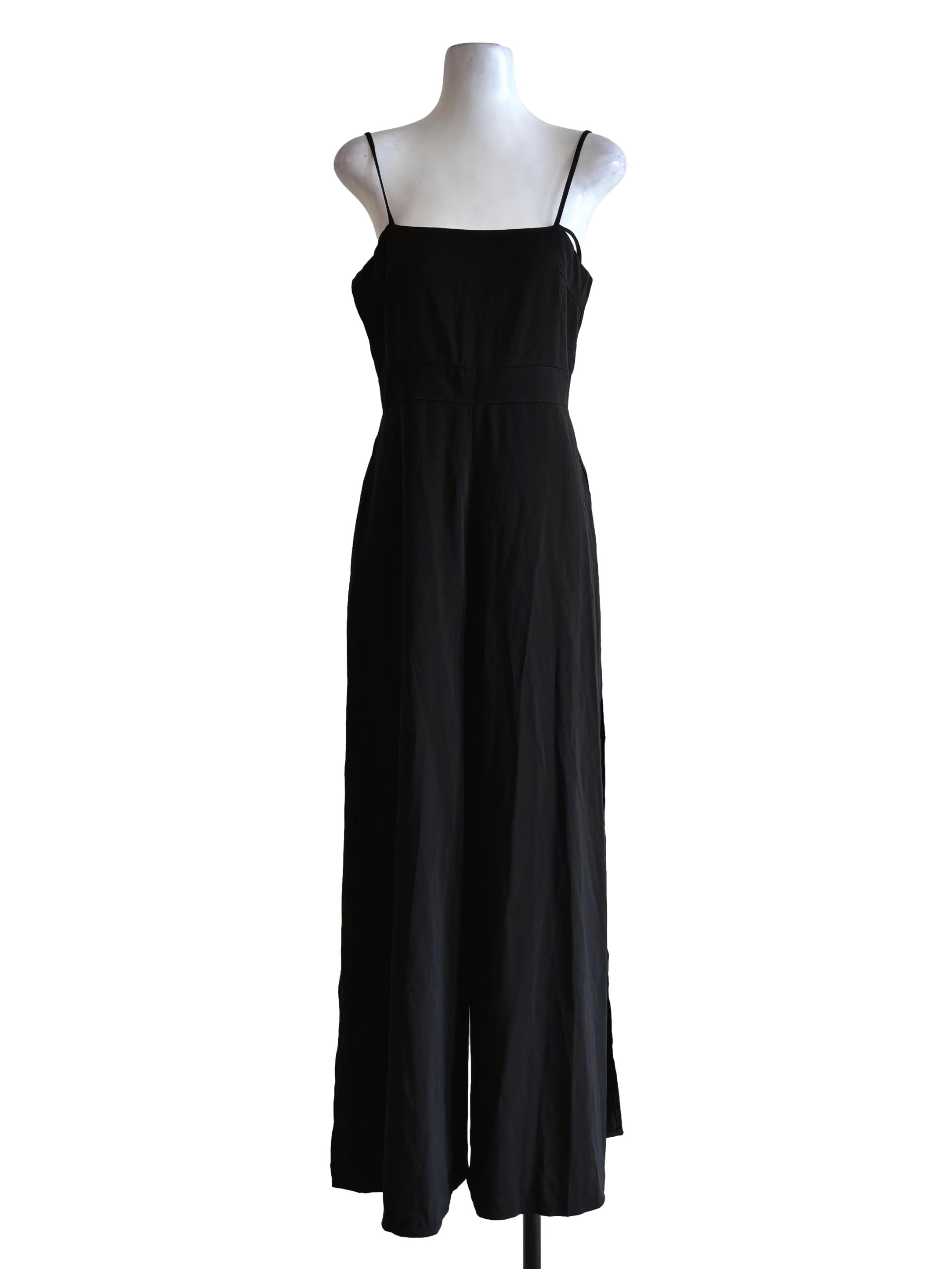 Jet Black Spaghetti Strap Jumpsuit