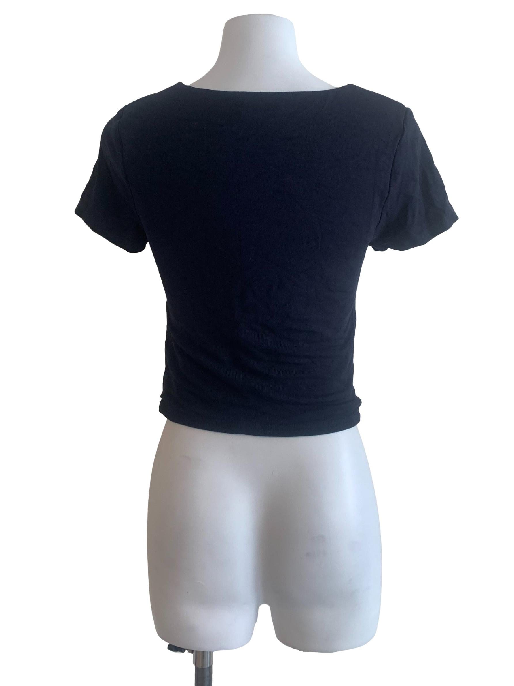 Navy Blue Square Neck Top