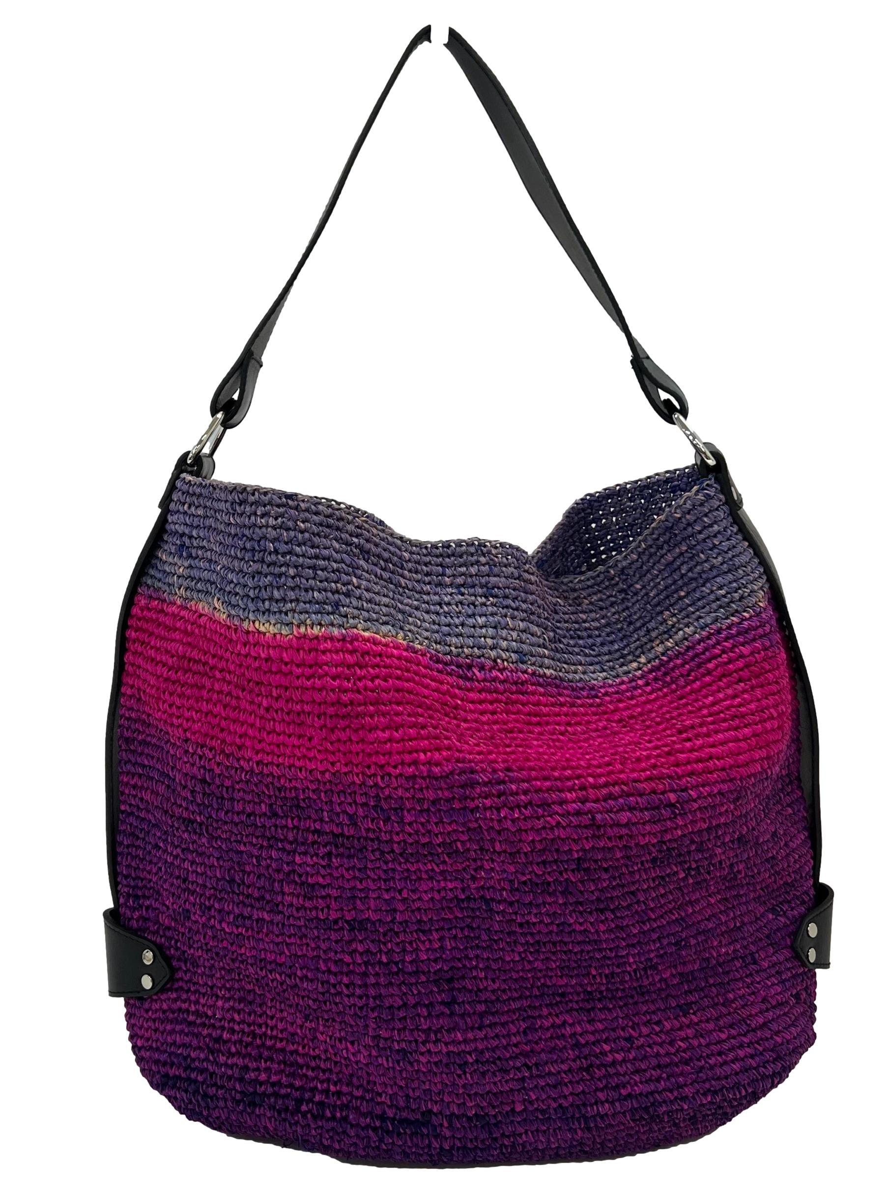 Pink Purple Bayia Basket Tote Bag