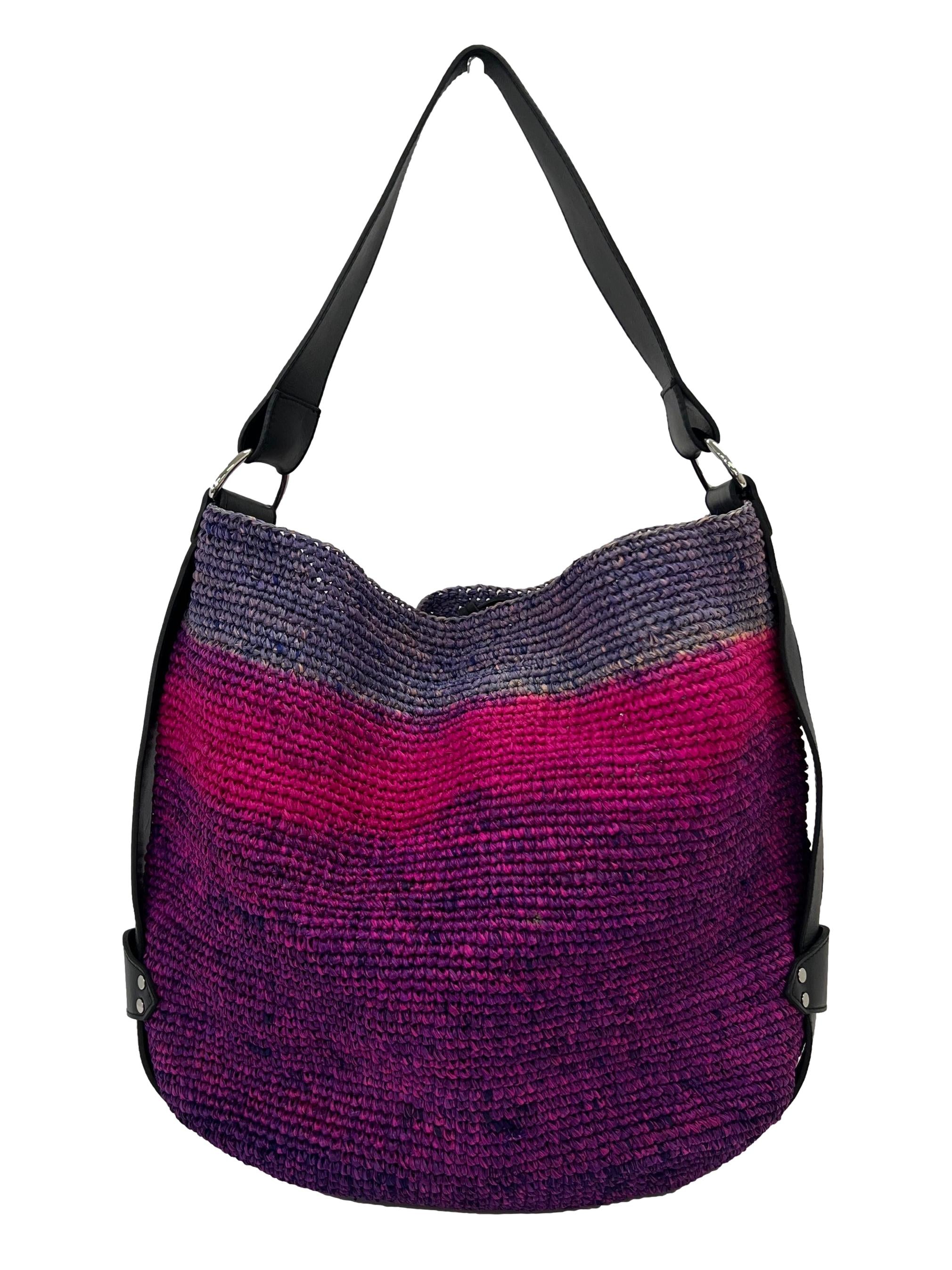 Pink Purple Bayia Basket Tote Bag