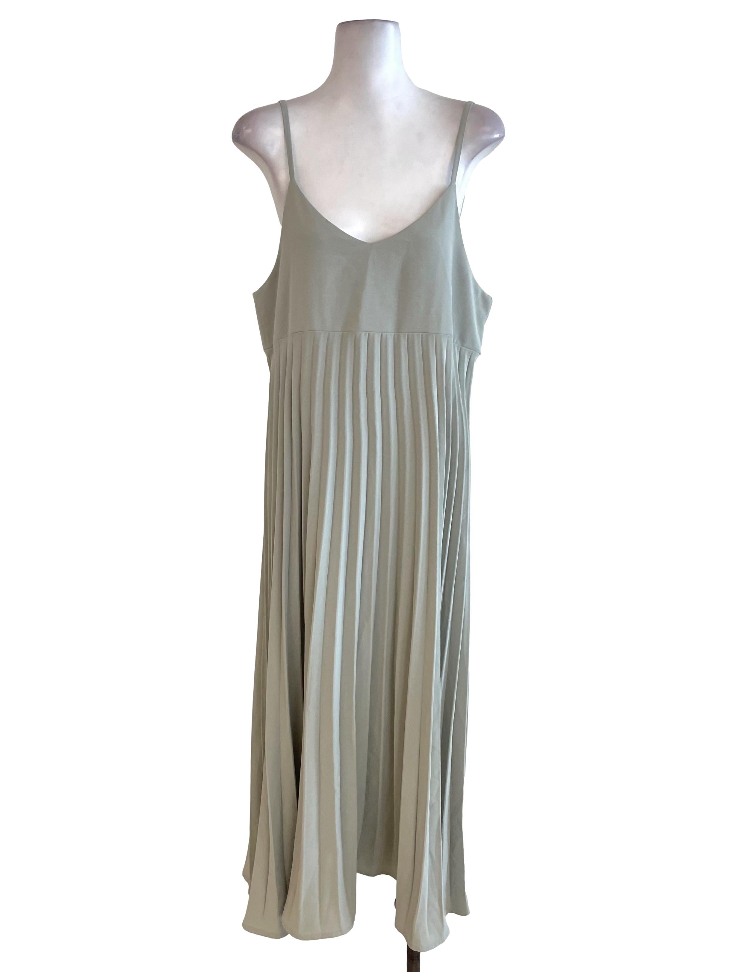 Pale Green Accordion Dress