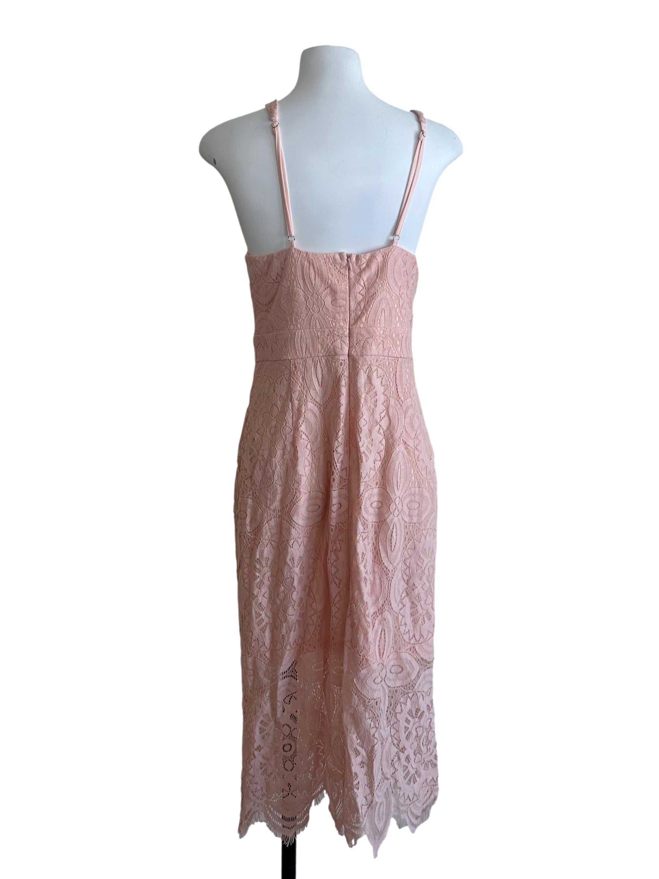 Light Pink Lace Halter Dress