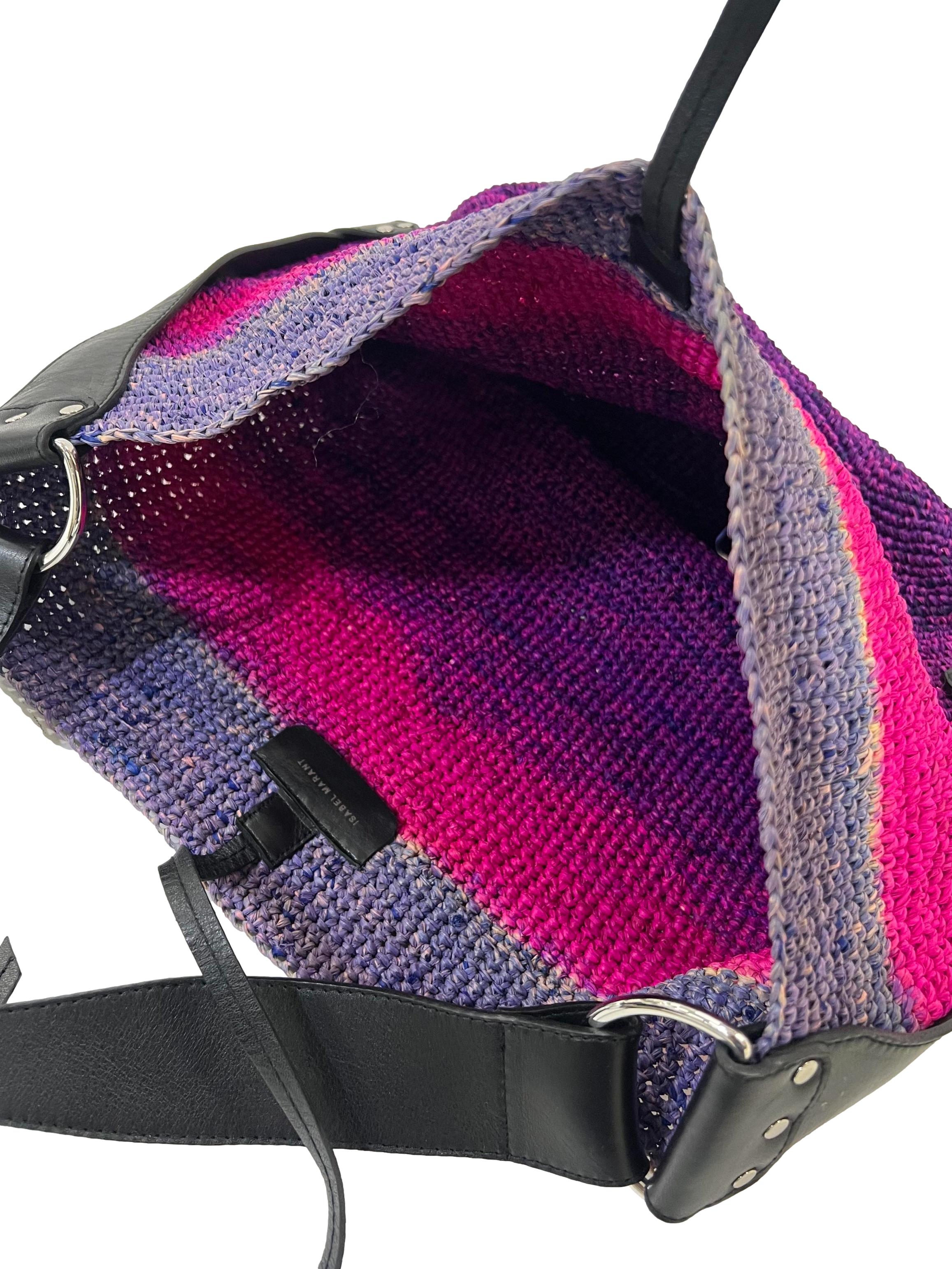 Pink Purple Bayia Basket Tote Bag