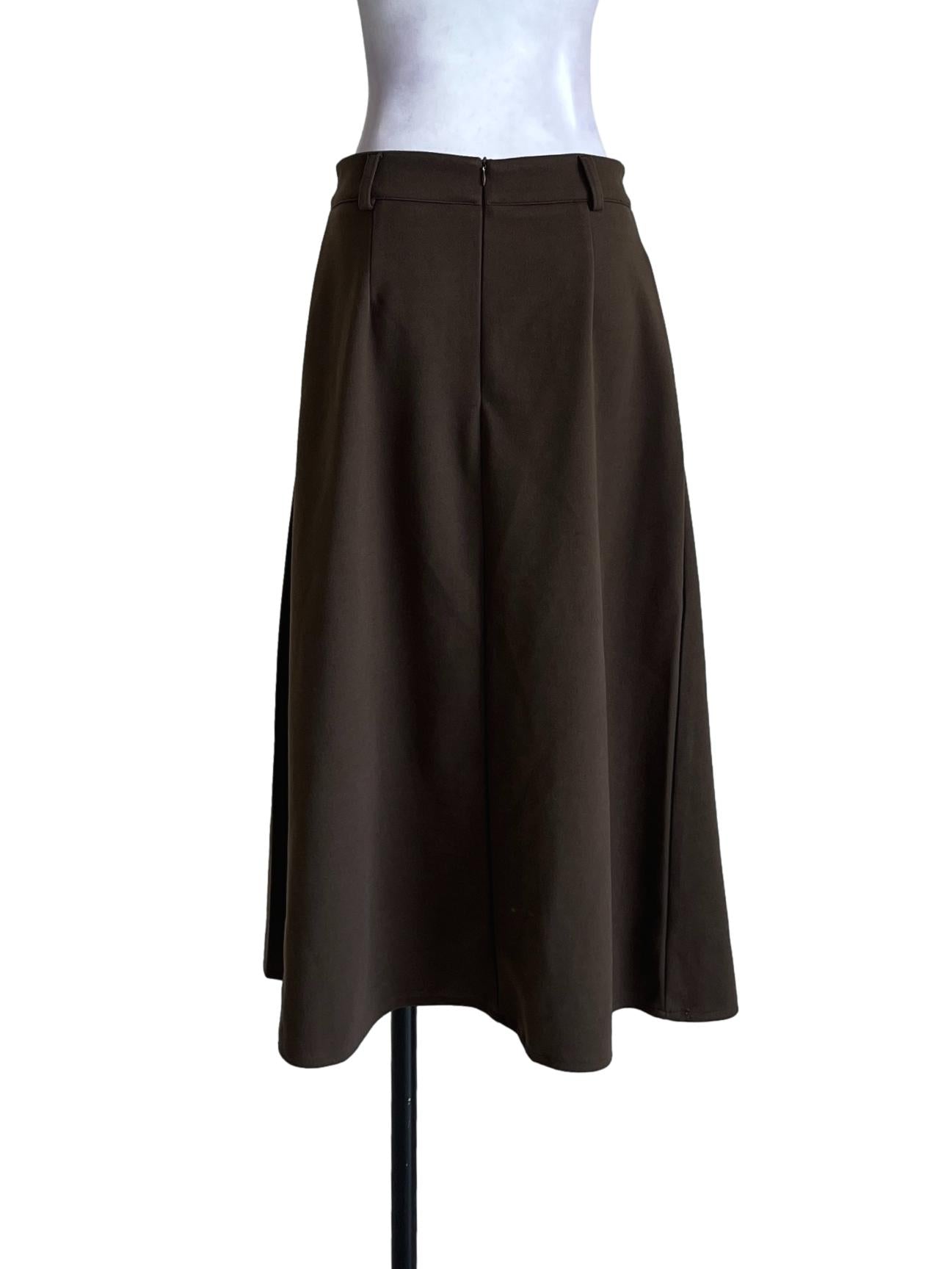 Coffee Brown Tube Midi Skirt