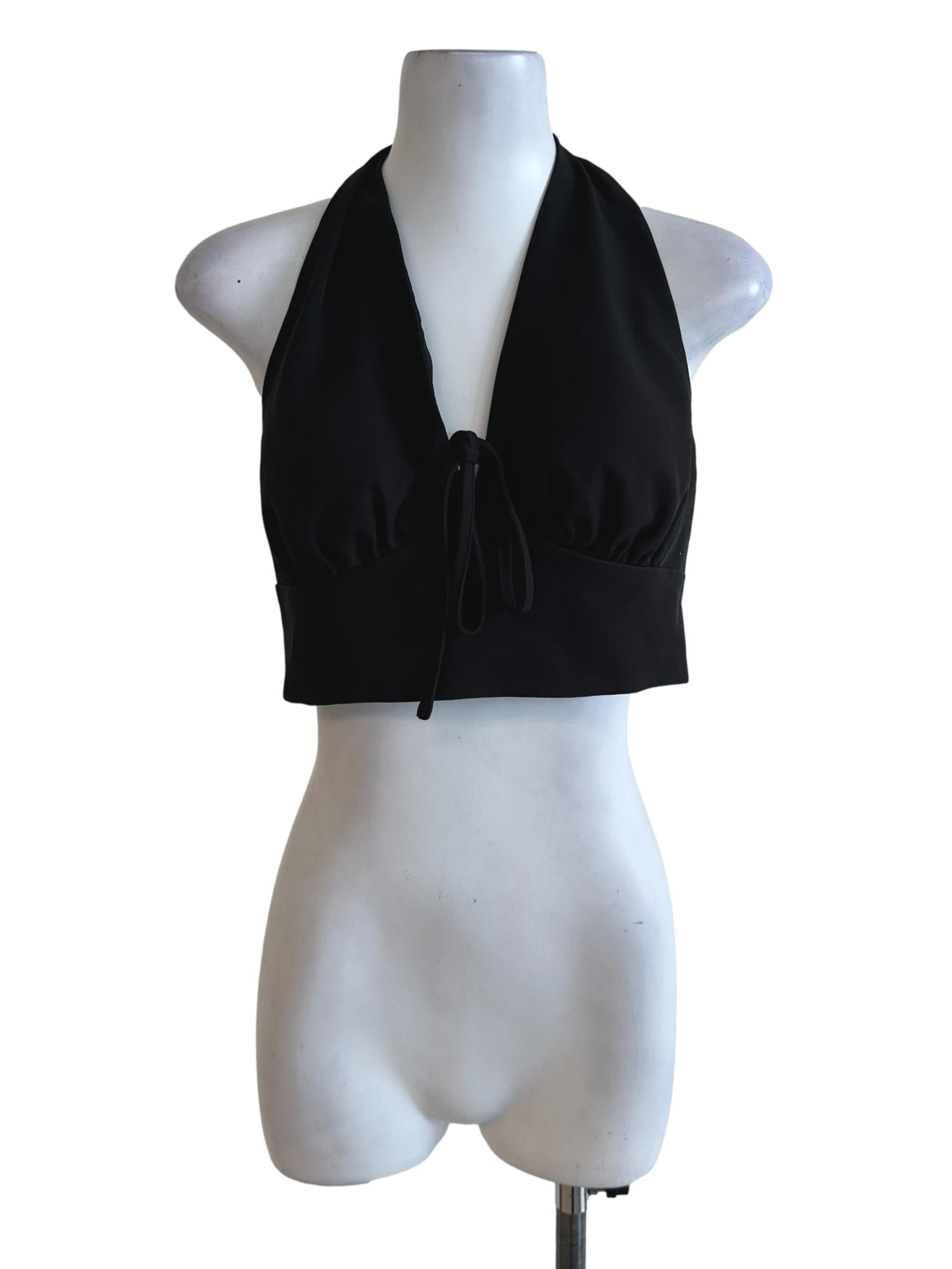 Raven Black V Neck Halter Top