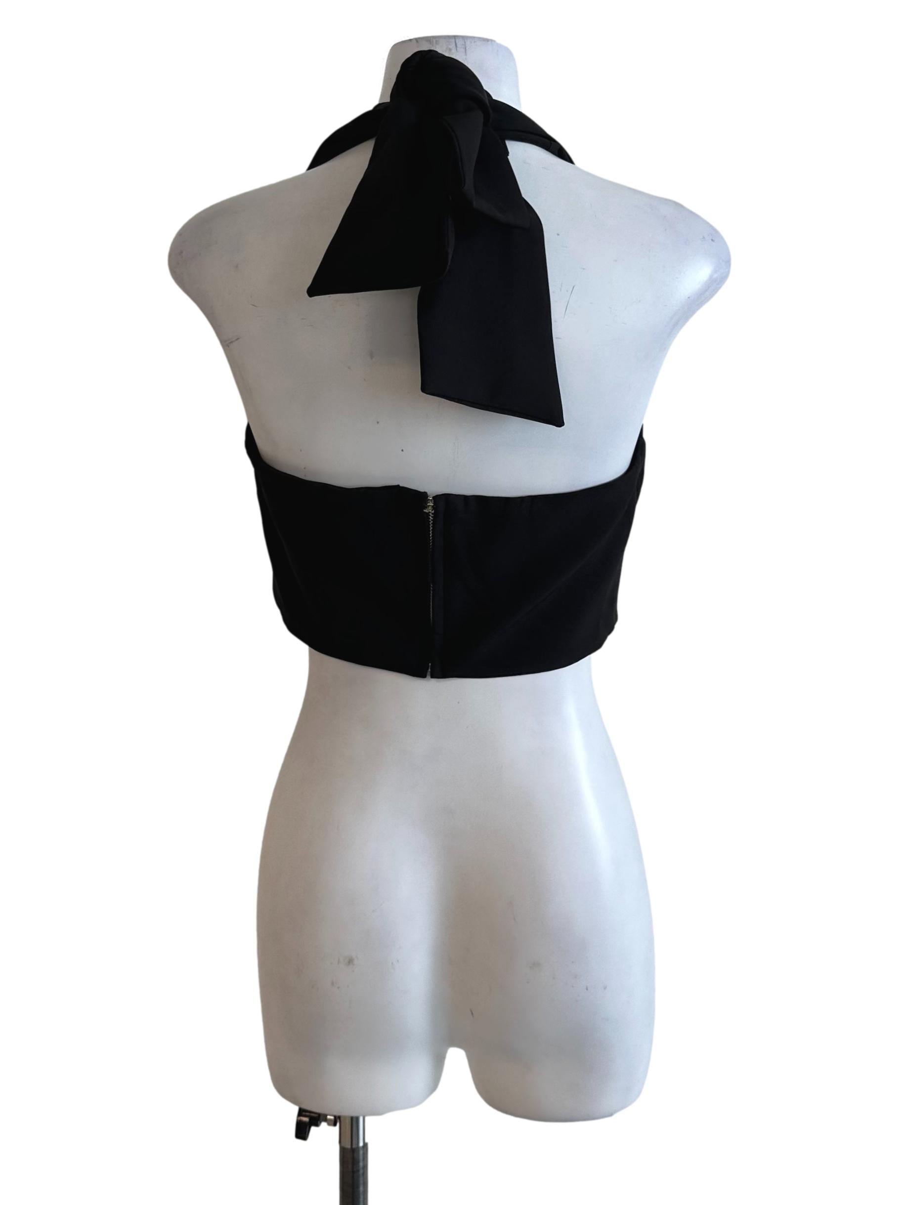 Raven Black V Neck Halter Top