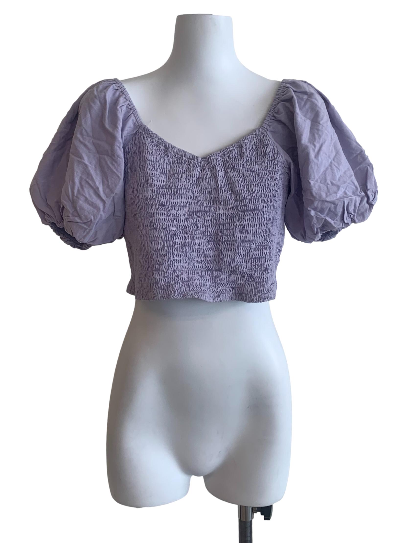 Iris Purple Puff Sleeve Top