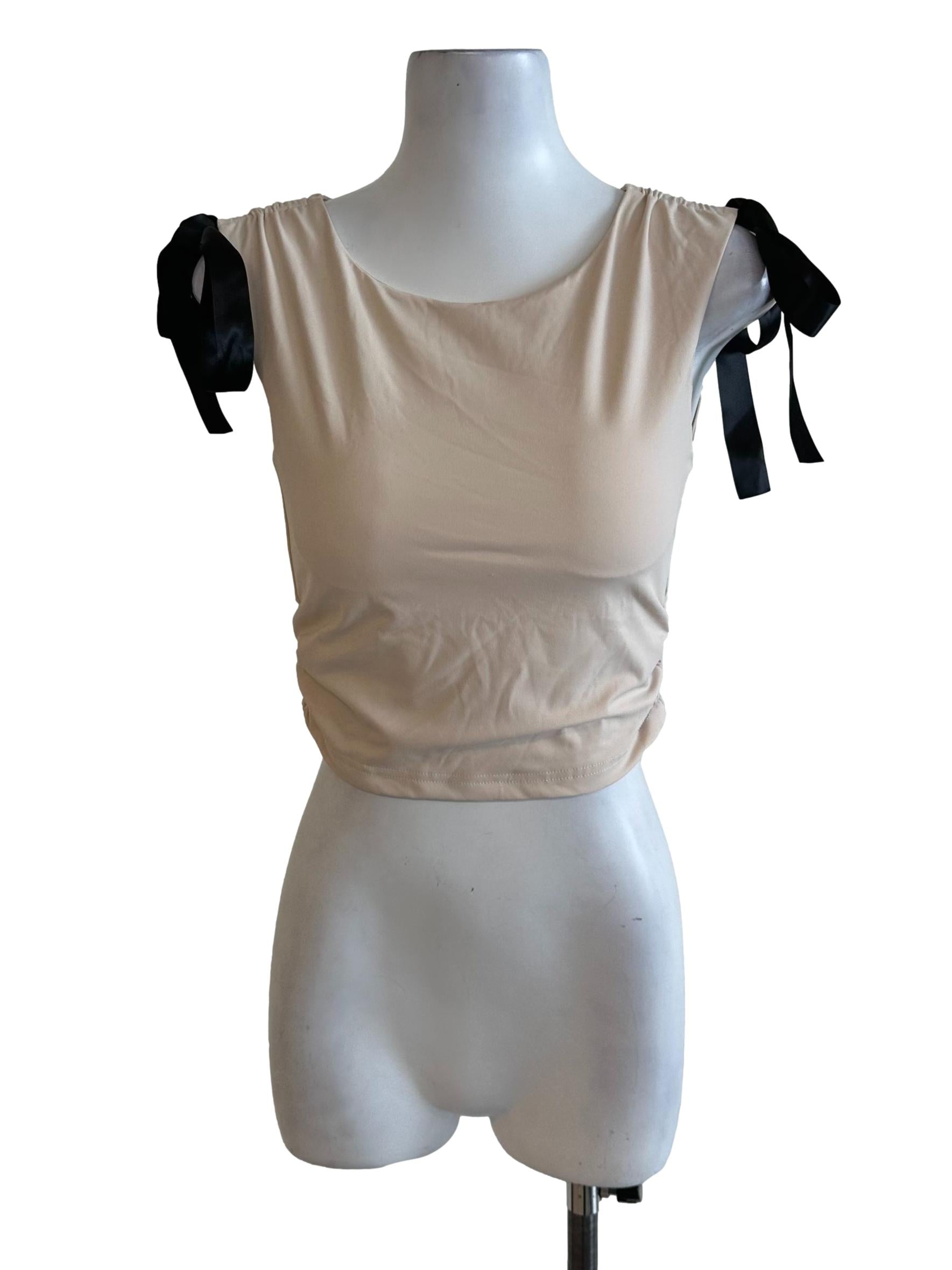 Sand Beige Ribbon Top
