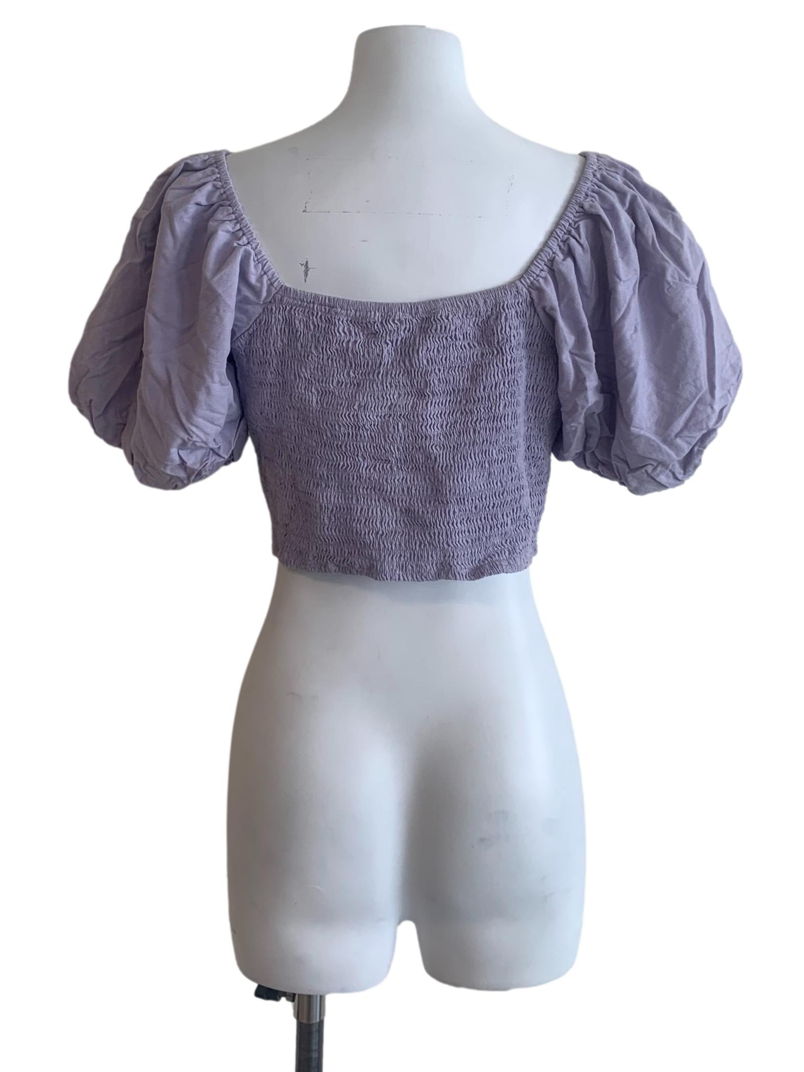 Iris Purple Puff Sleeve Top
