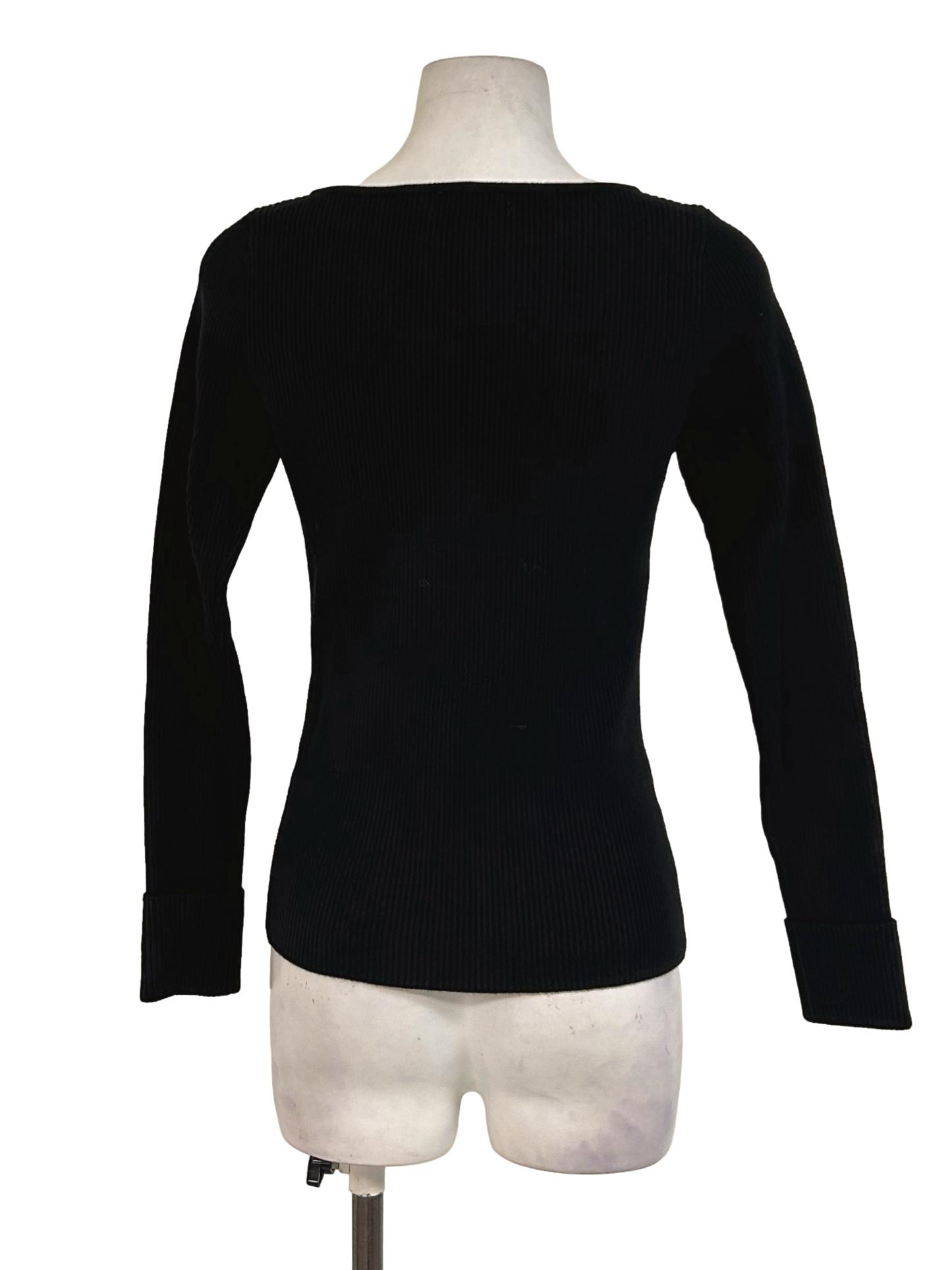 Black Ribbed Elegant Top