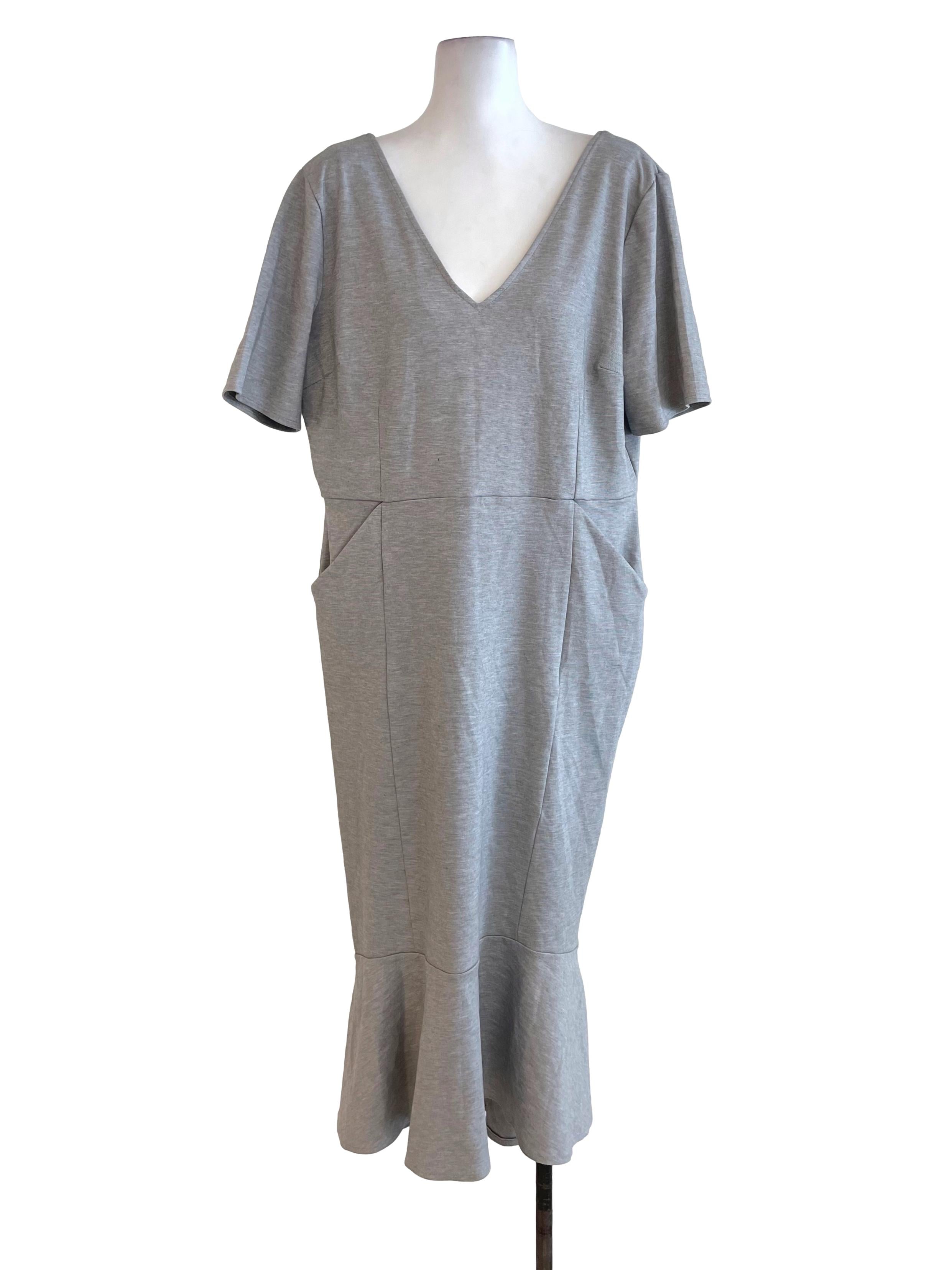 Grey V Neck Slip Dress
