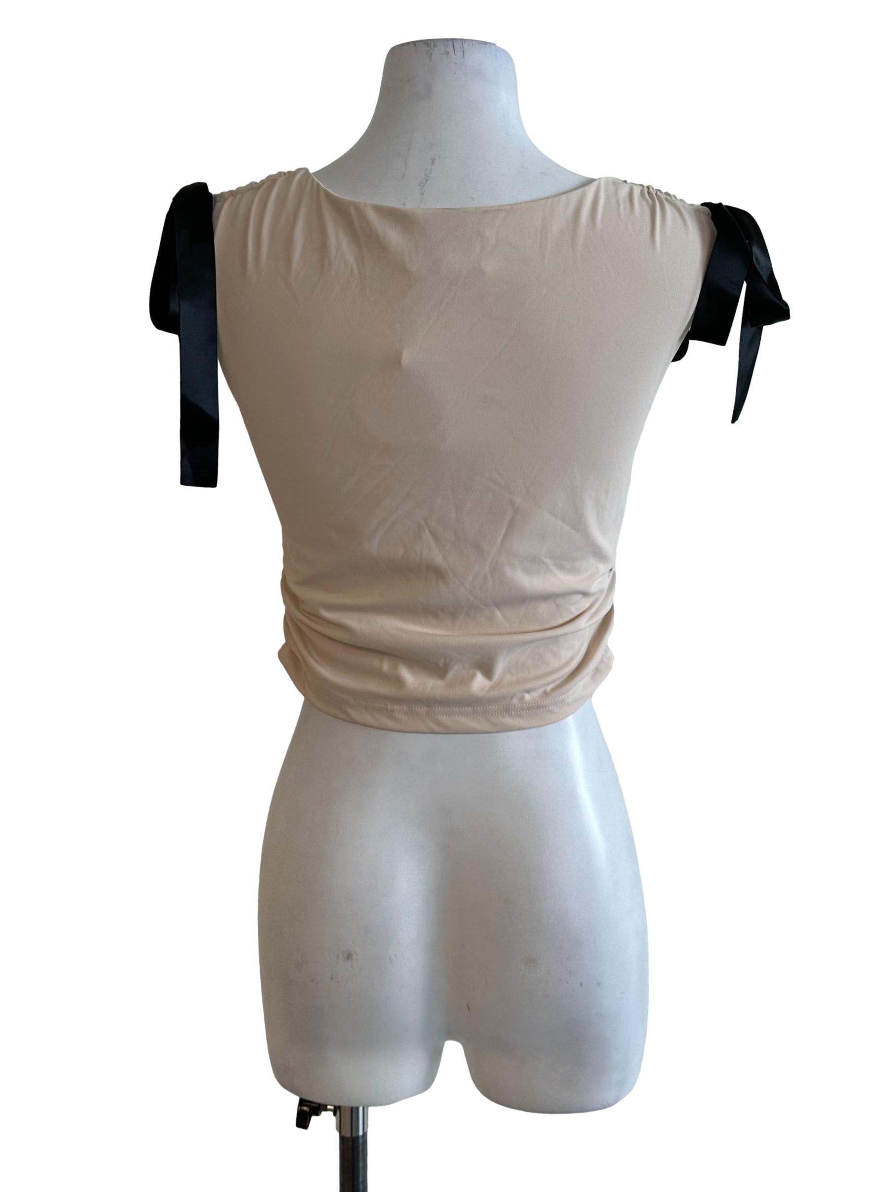 Sand Beige Ribbon Top