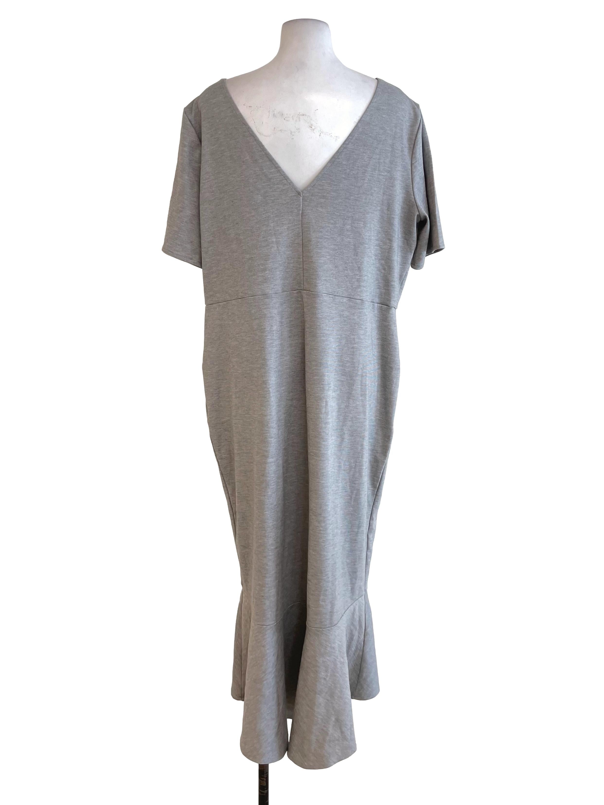 Grey V Neck Slip Dress