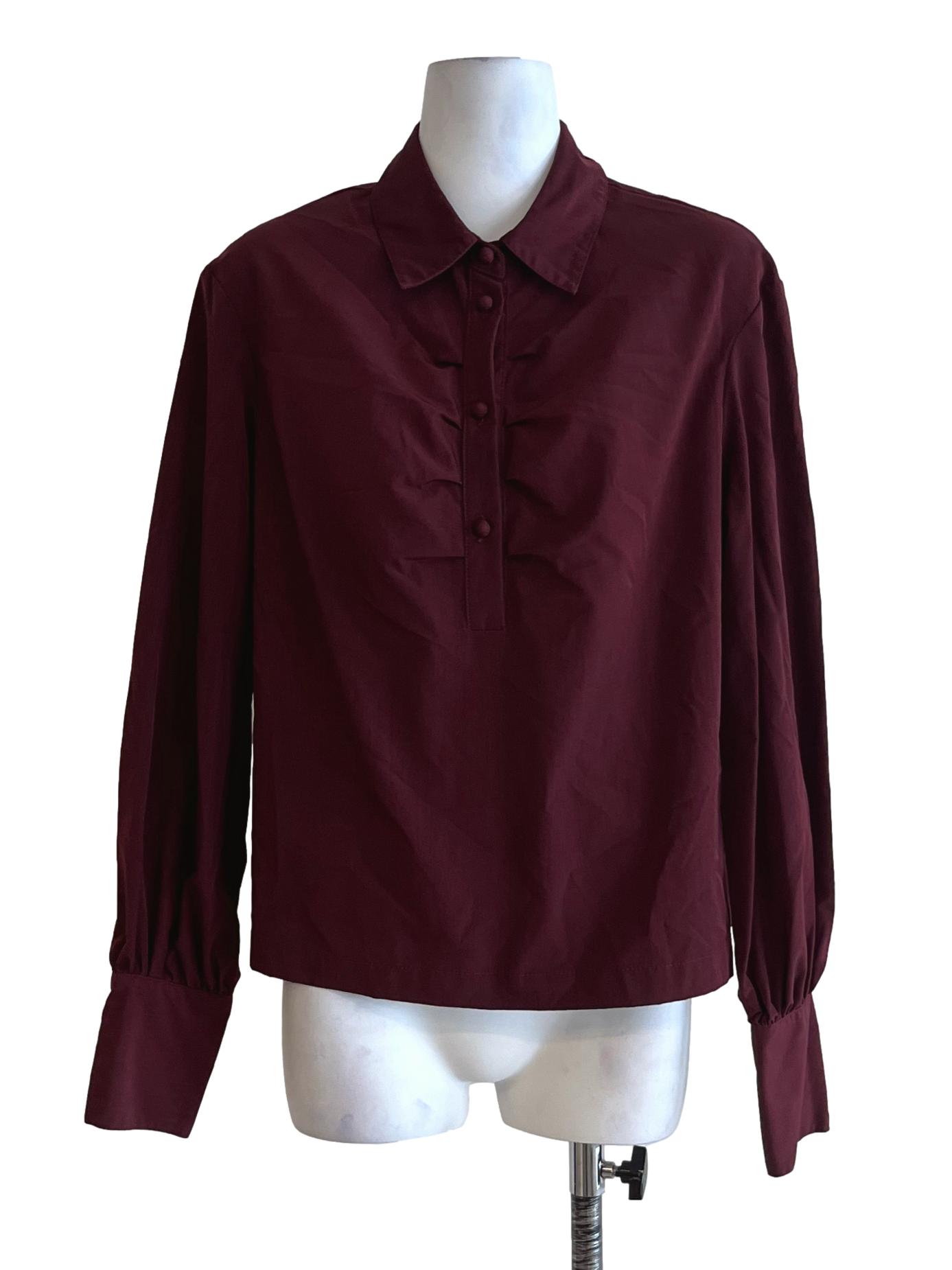 Mulberry Purple Wing Collar Blouse