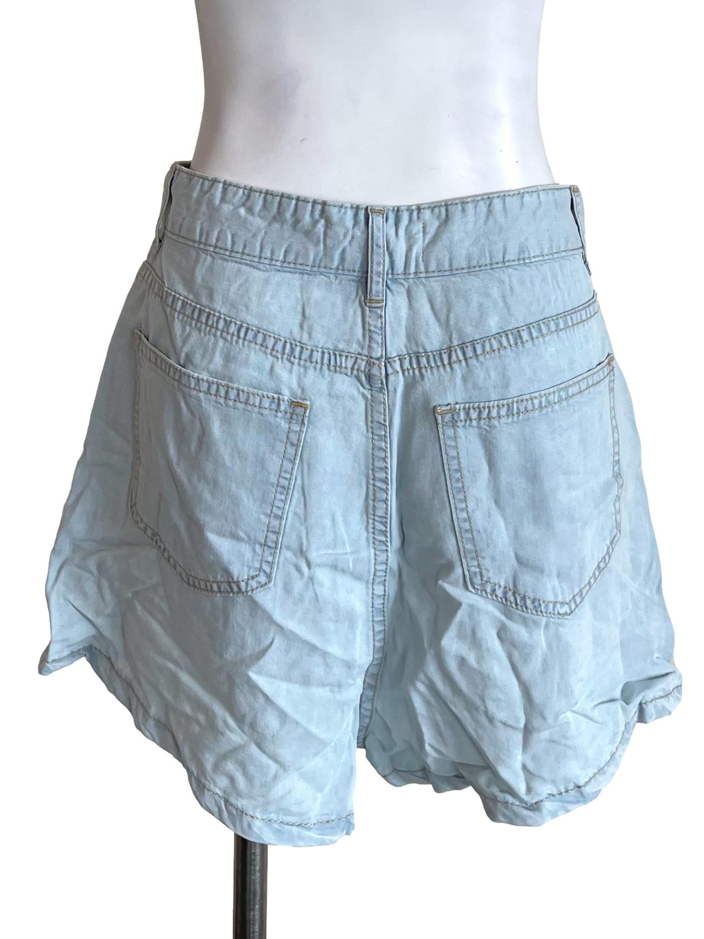Pale Blue Thin Denim Shorts TTR