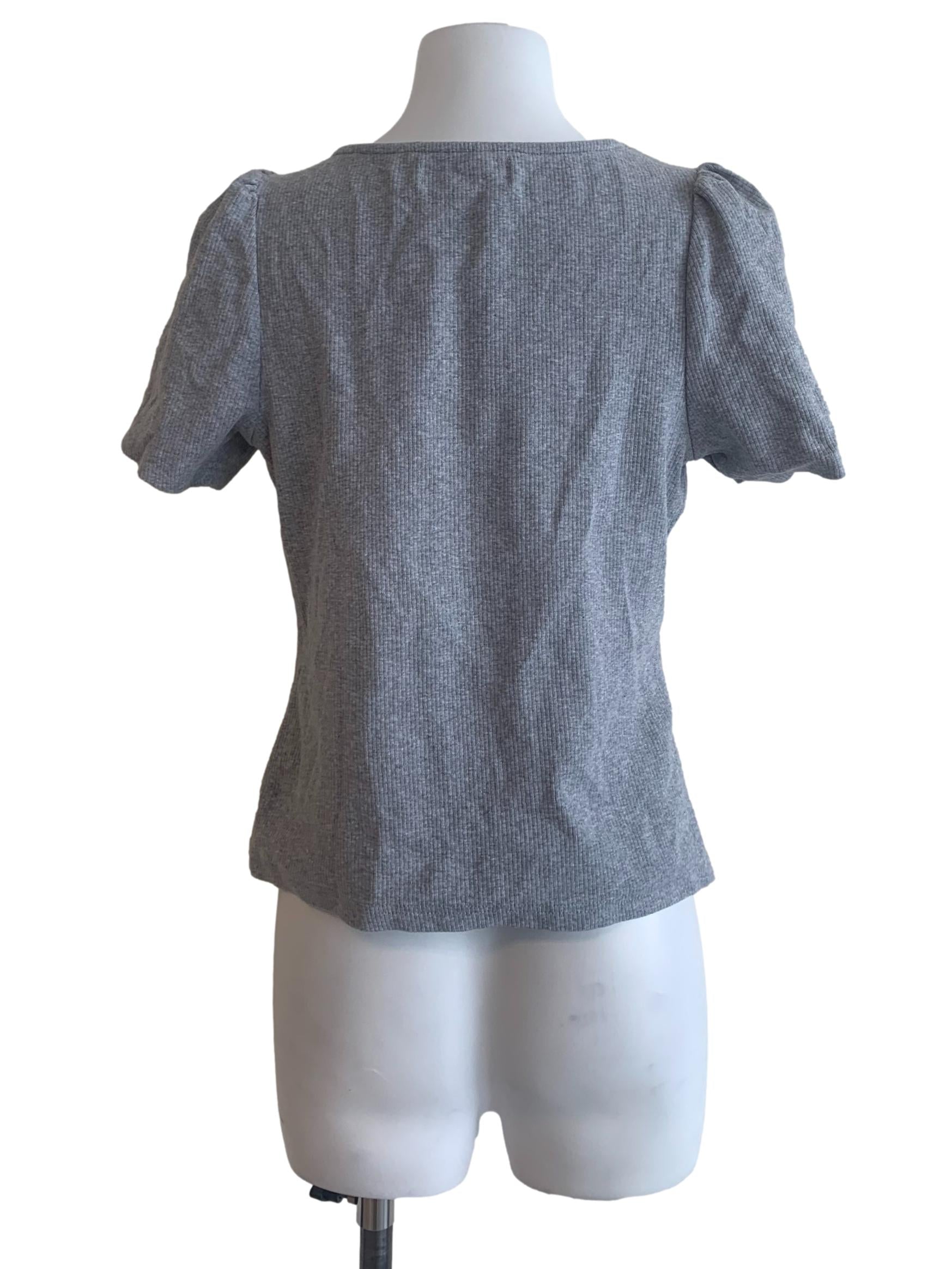Stone Grey Square Neck Top