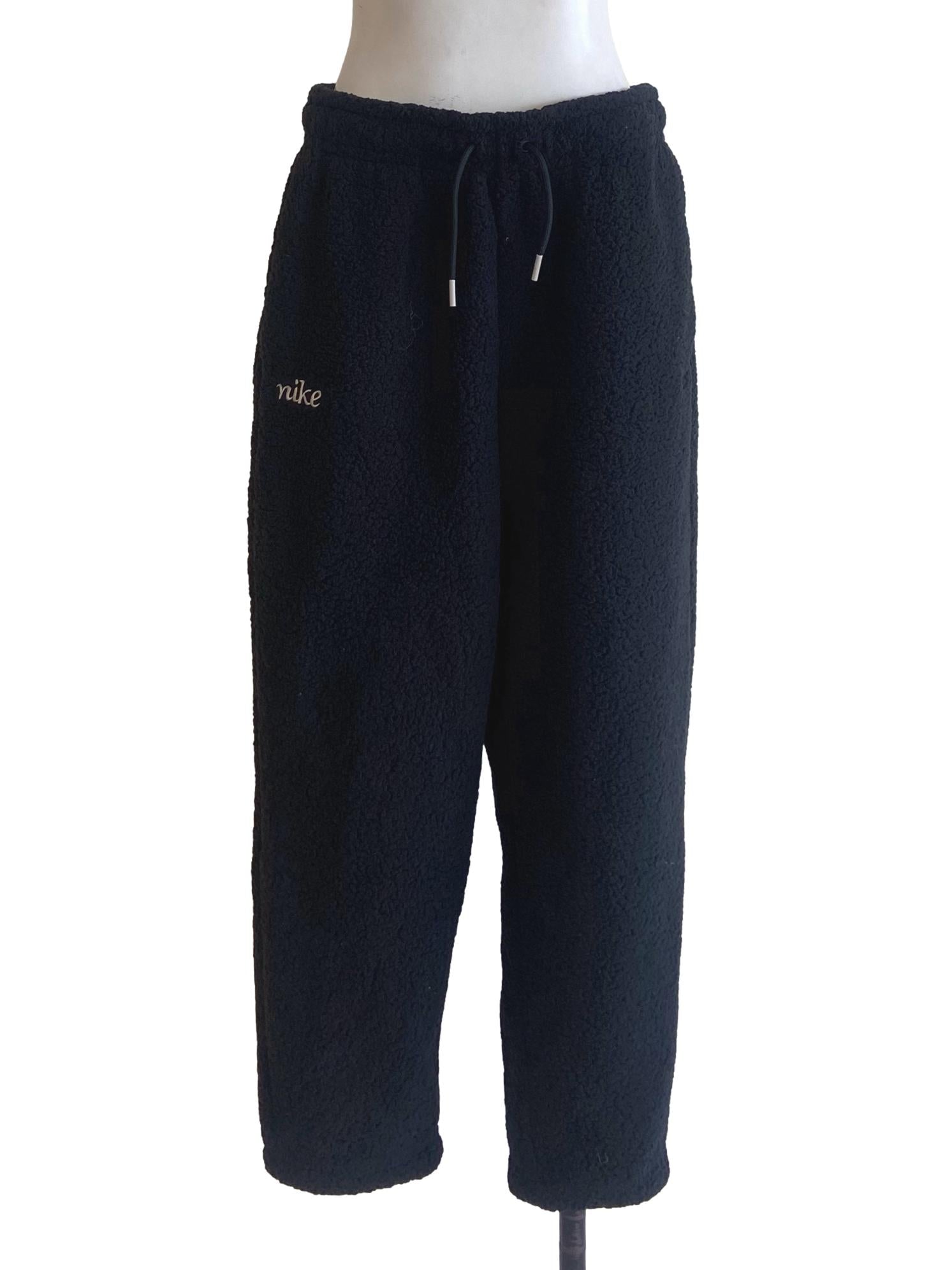 Black Wrinkles Texture Jogger Pants