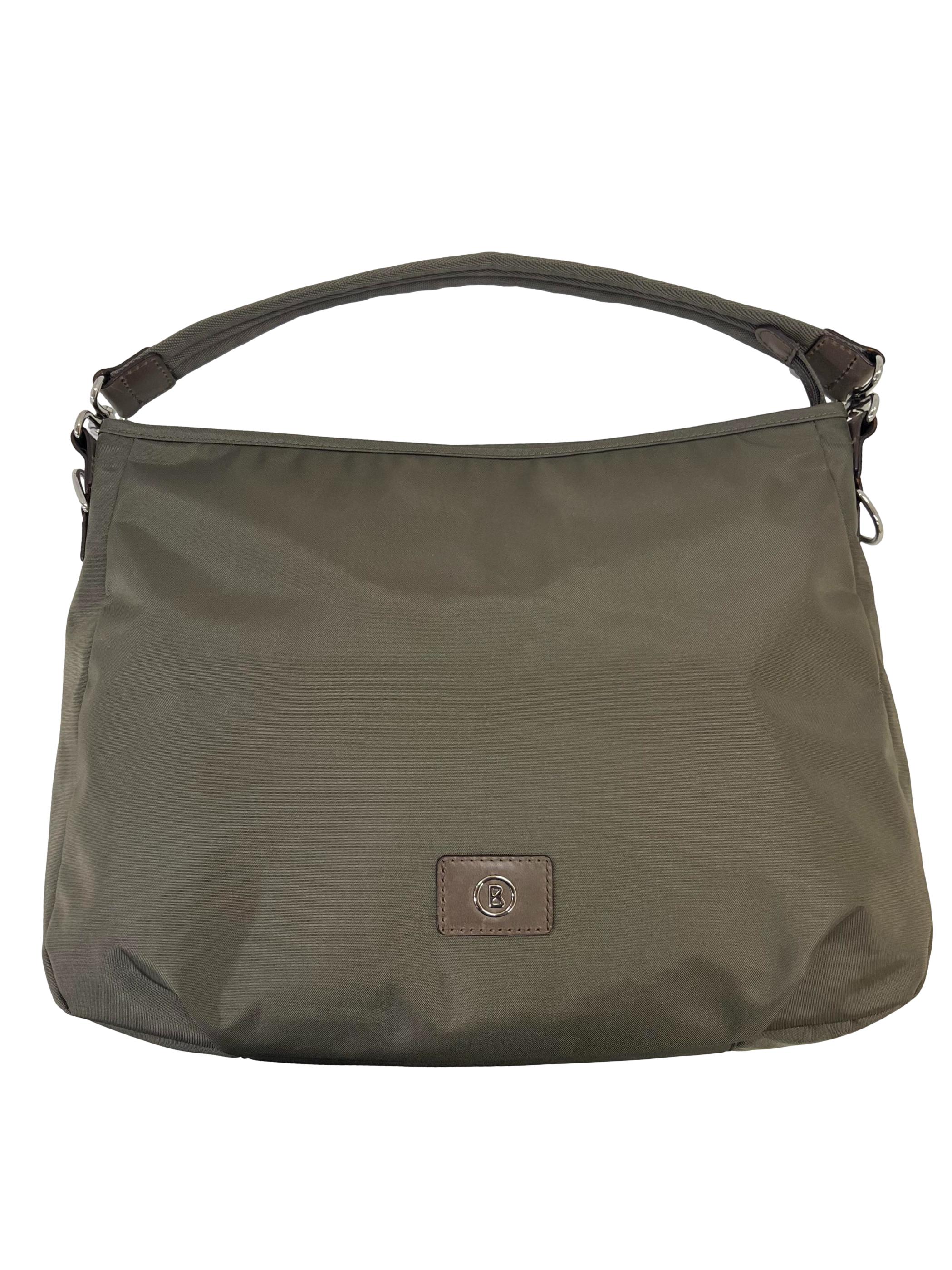 Green Nylon Two Way Shoulder Bag