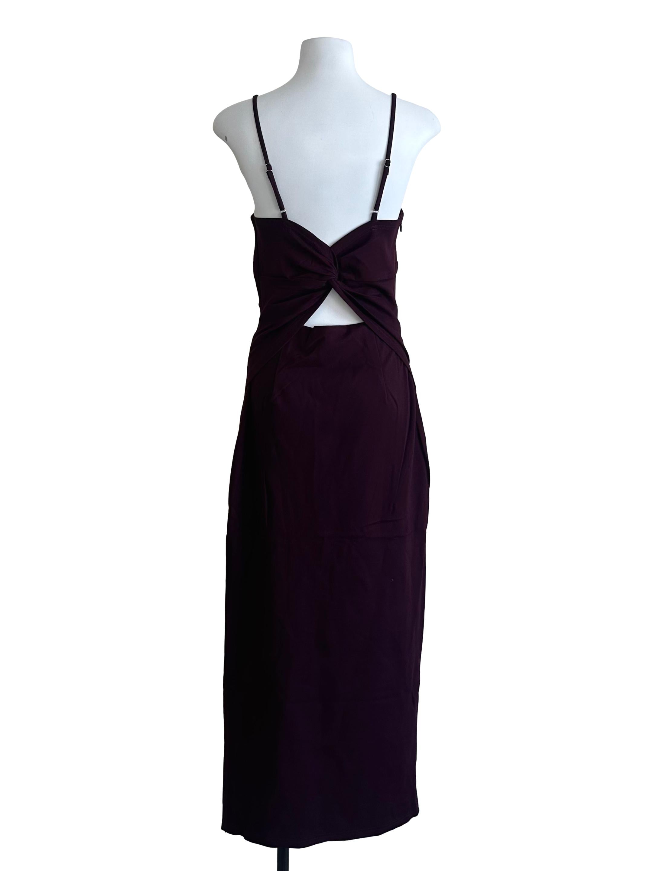 Plum Purple Square Neck Bodycon Dress