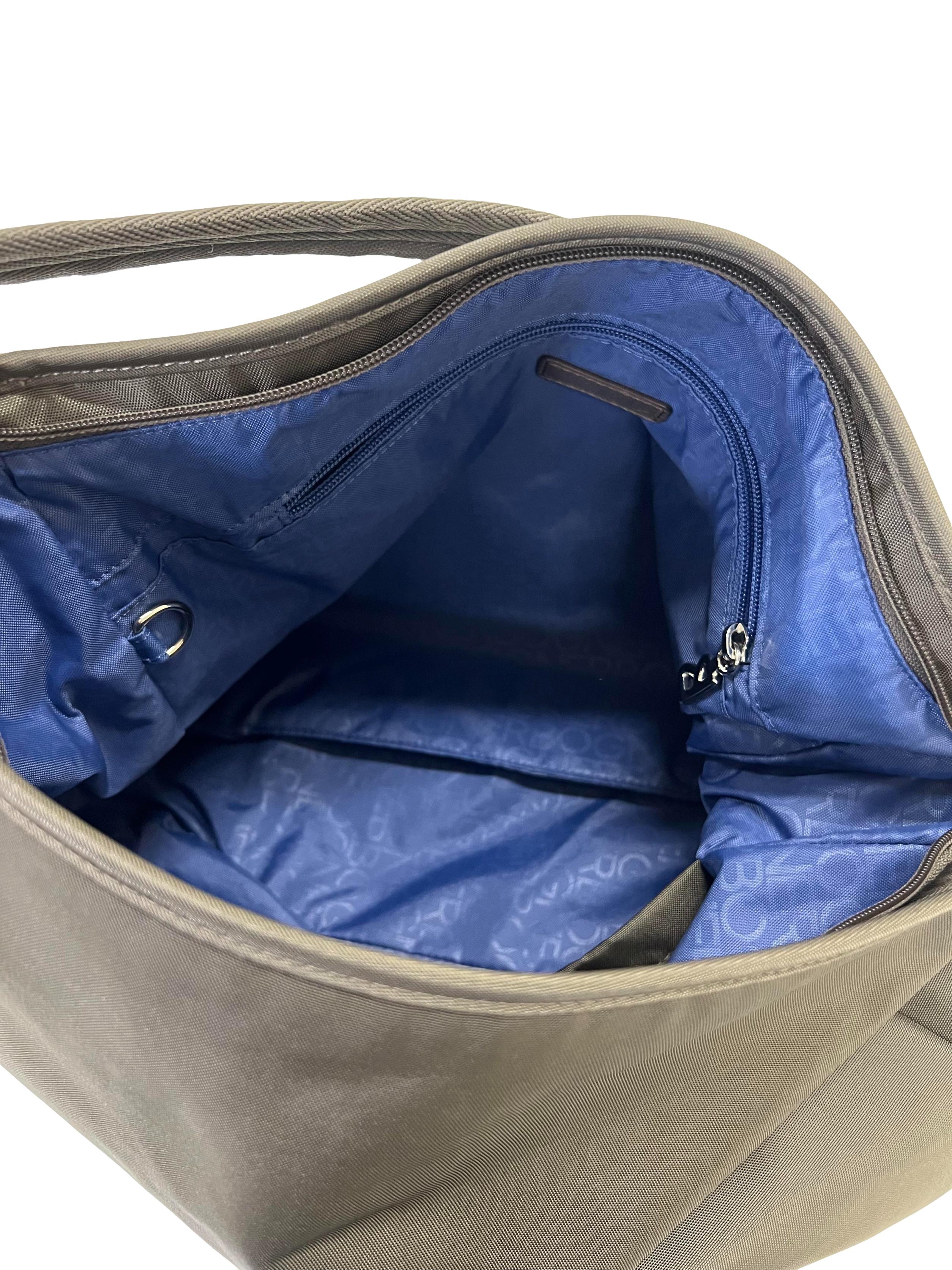 Green Nylon Two Way Shoulder Bag