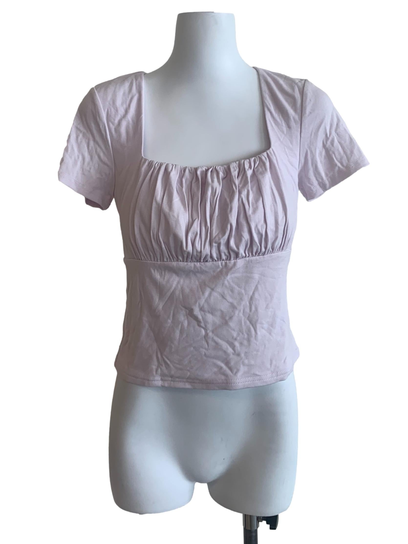 Lavender Purple Square Neck Top