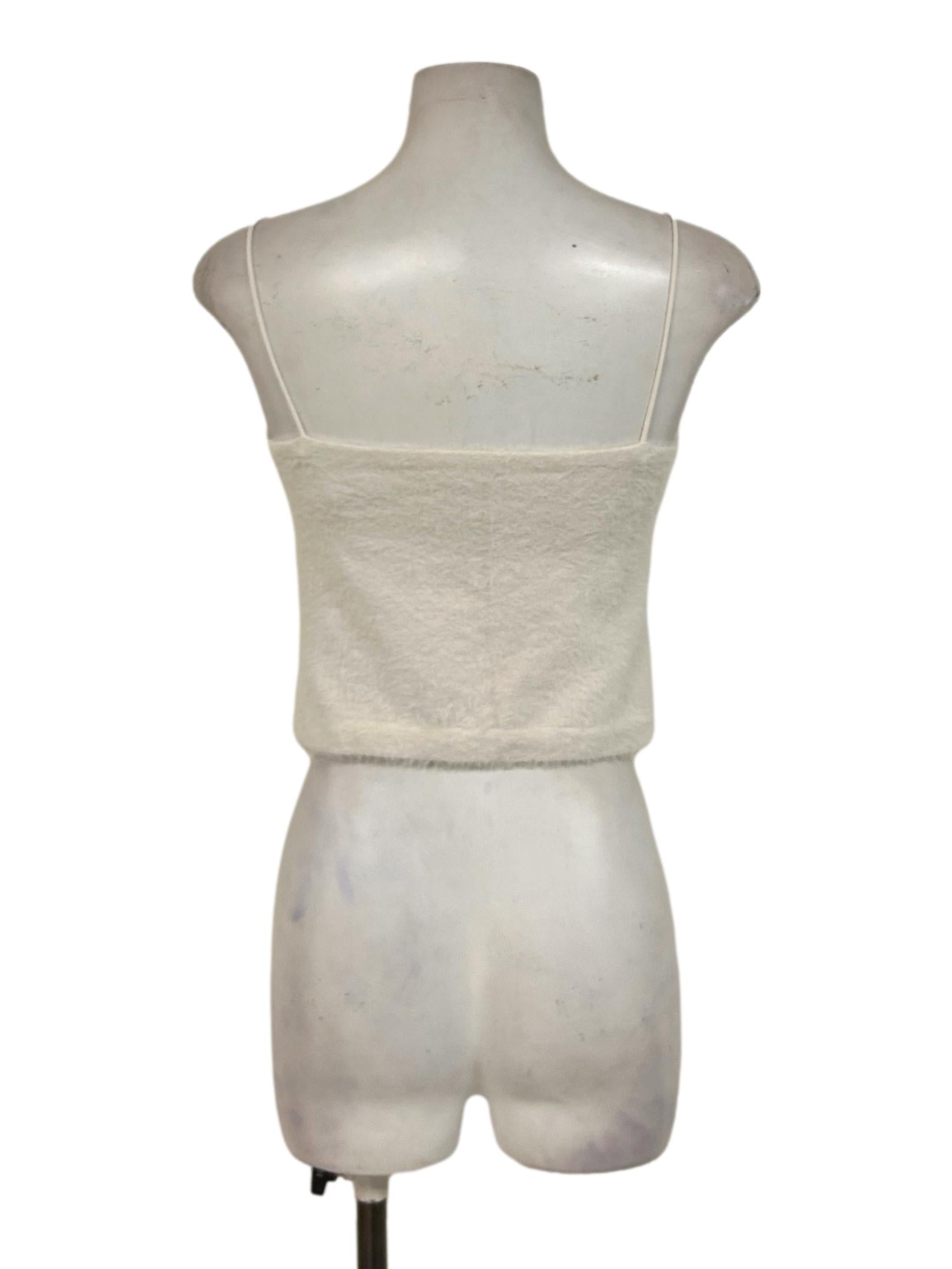 Ivory White Fuzzy Cami Top