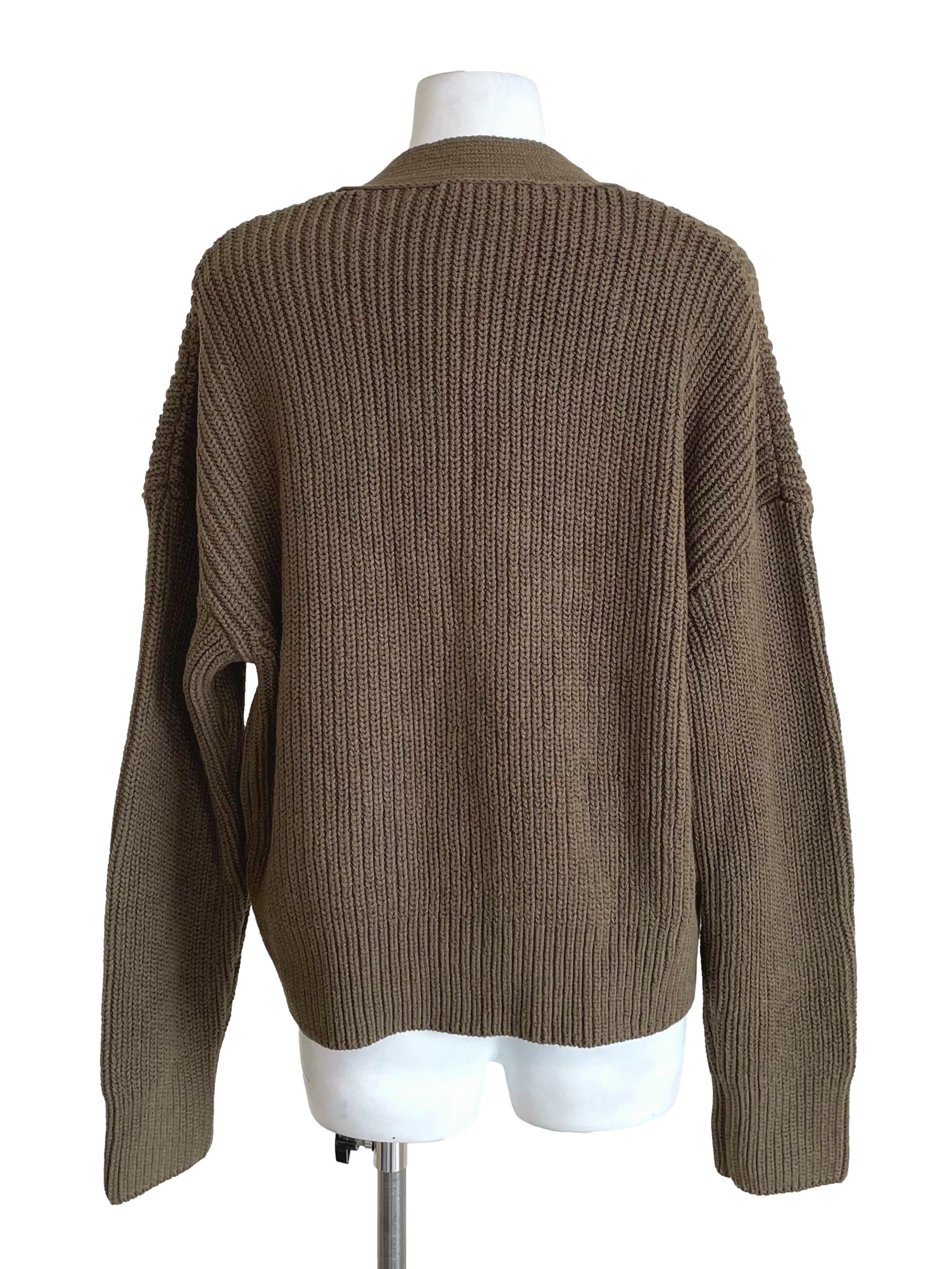 Dusty Moss Patch Pocket Cardigan