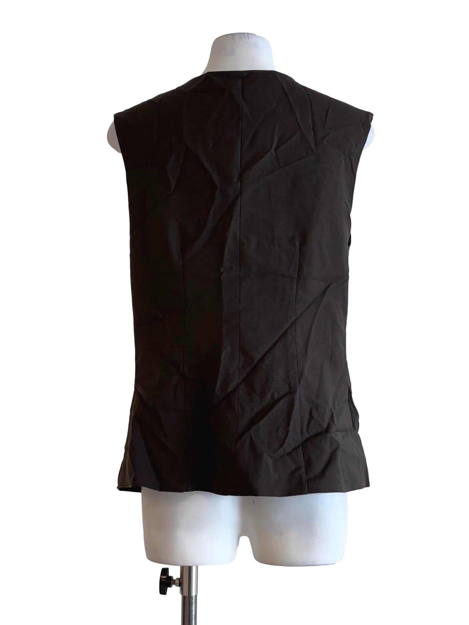 Taupe V-Neck Buttoned Vest