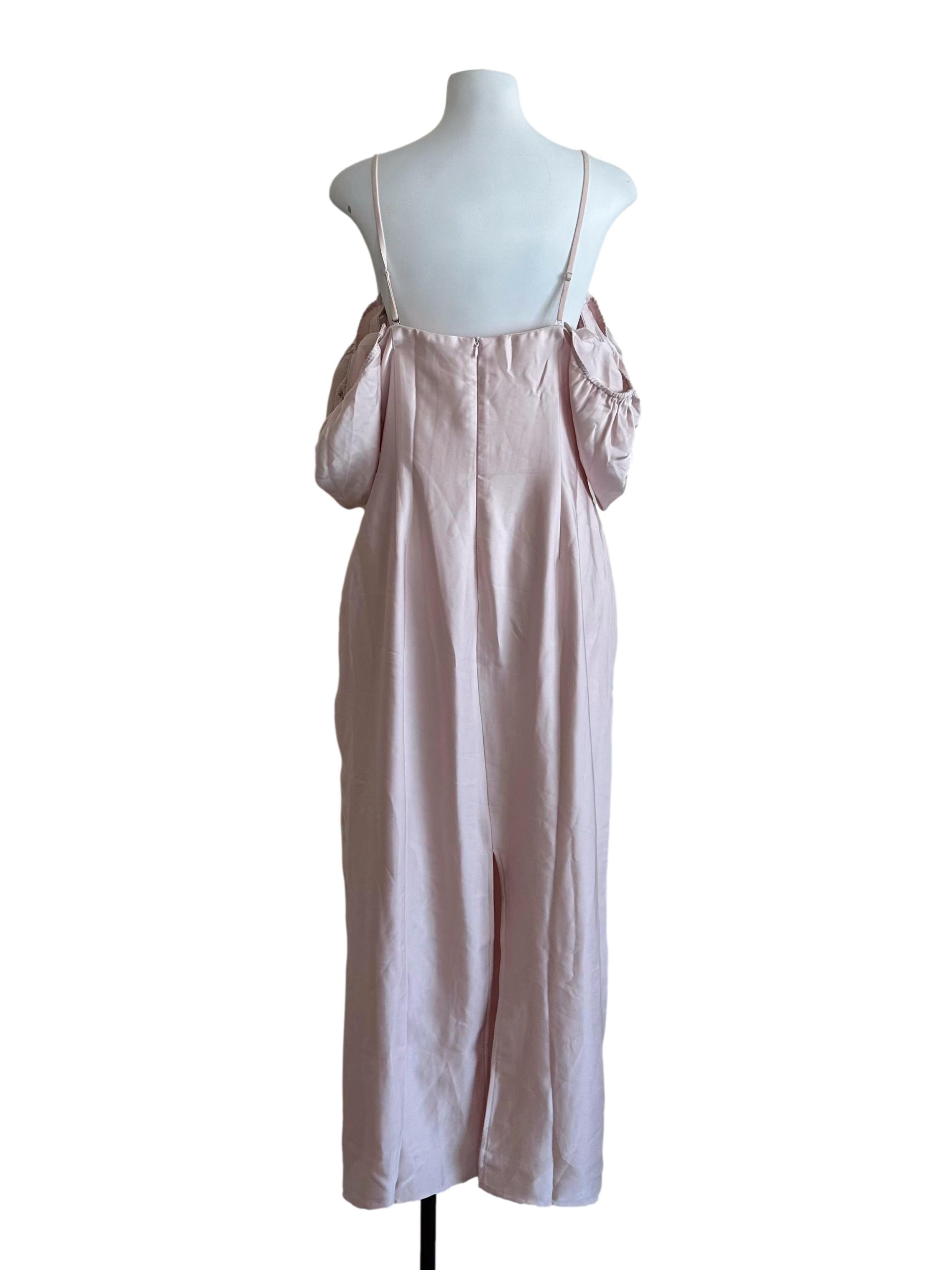 Light Pink Drape Off Shoulder Dress