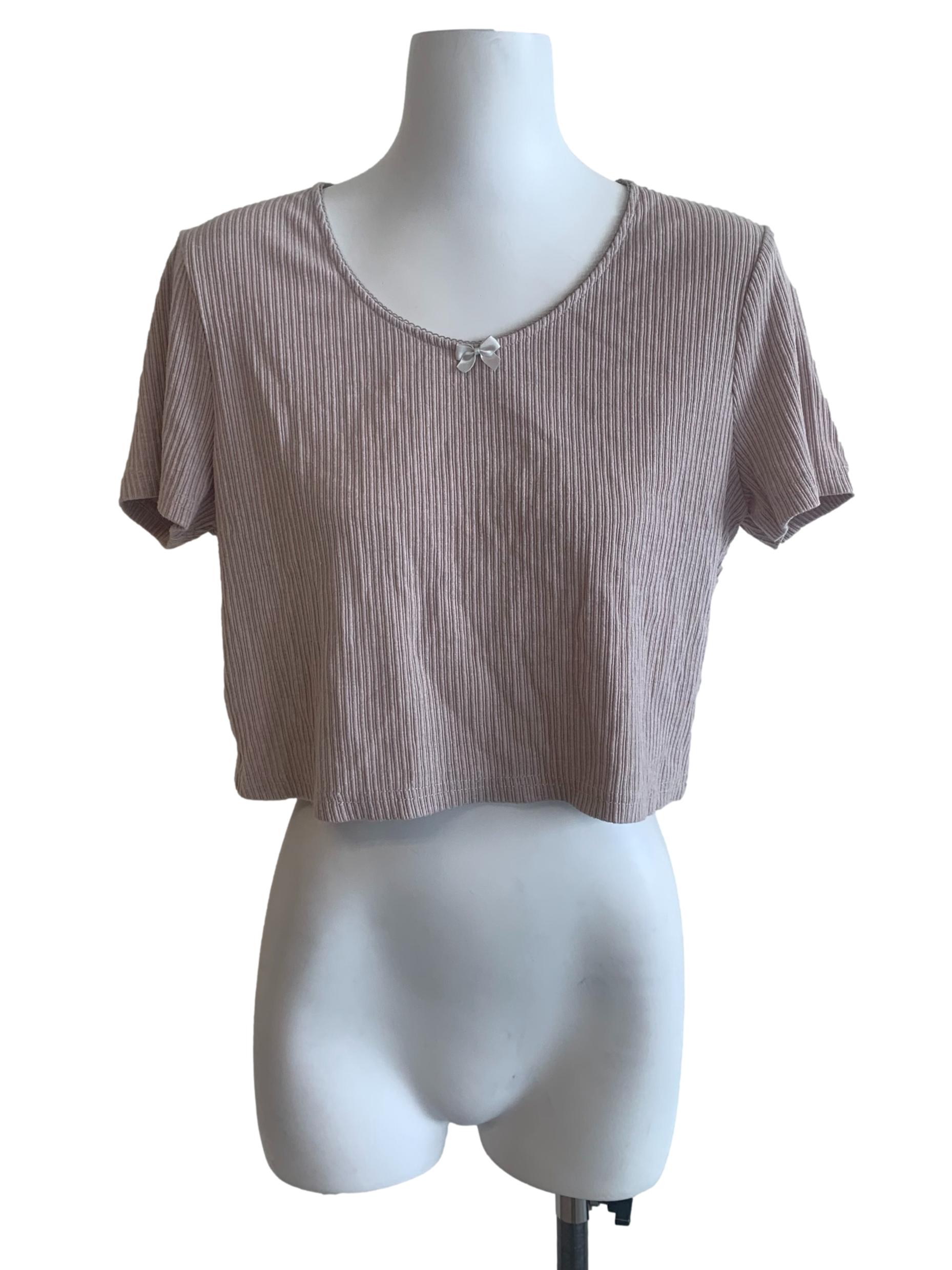 Purple Round Neck Top