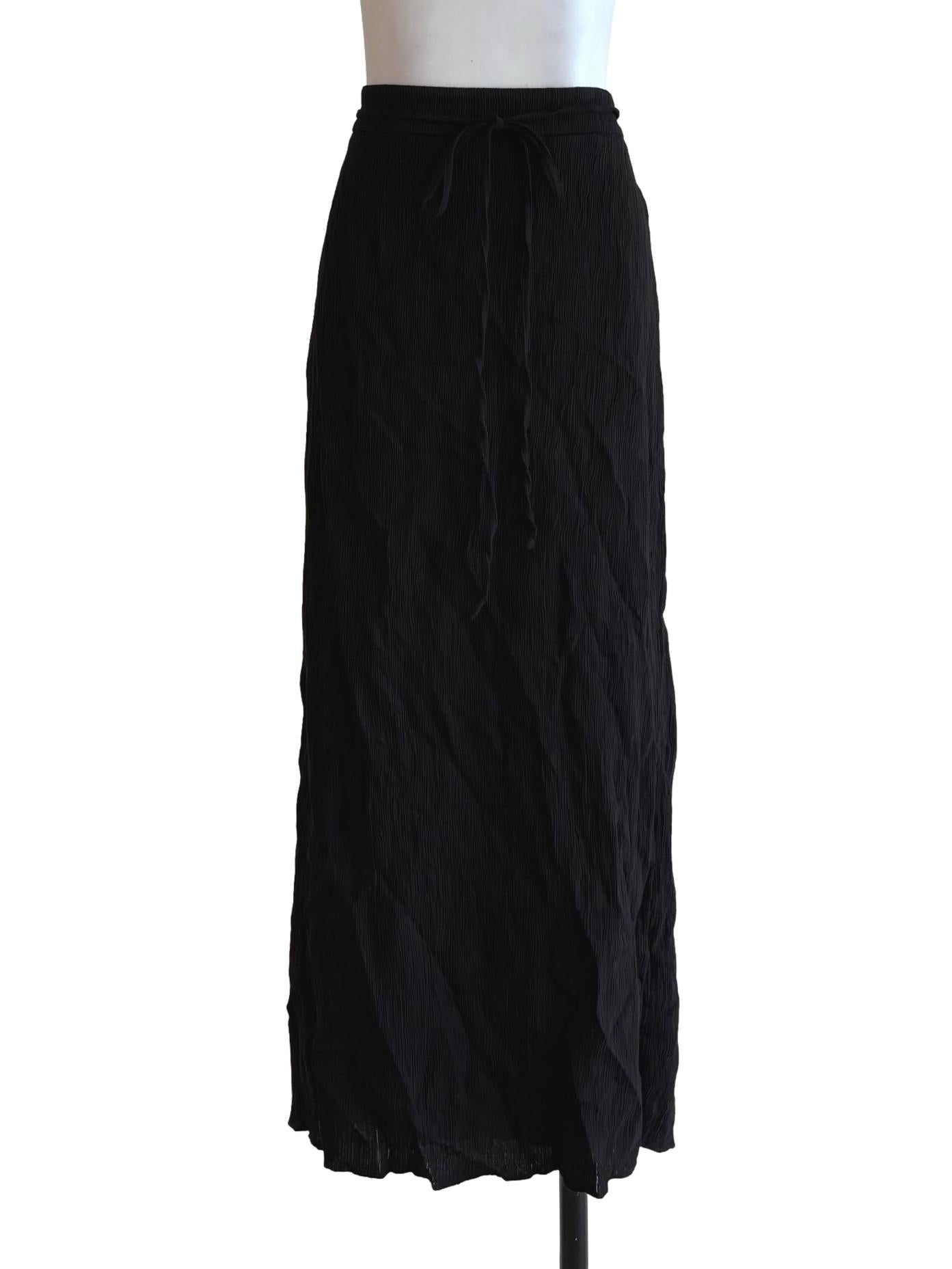 Black Cotton Flowy Skirt
