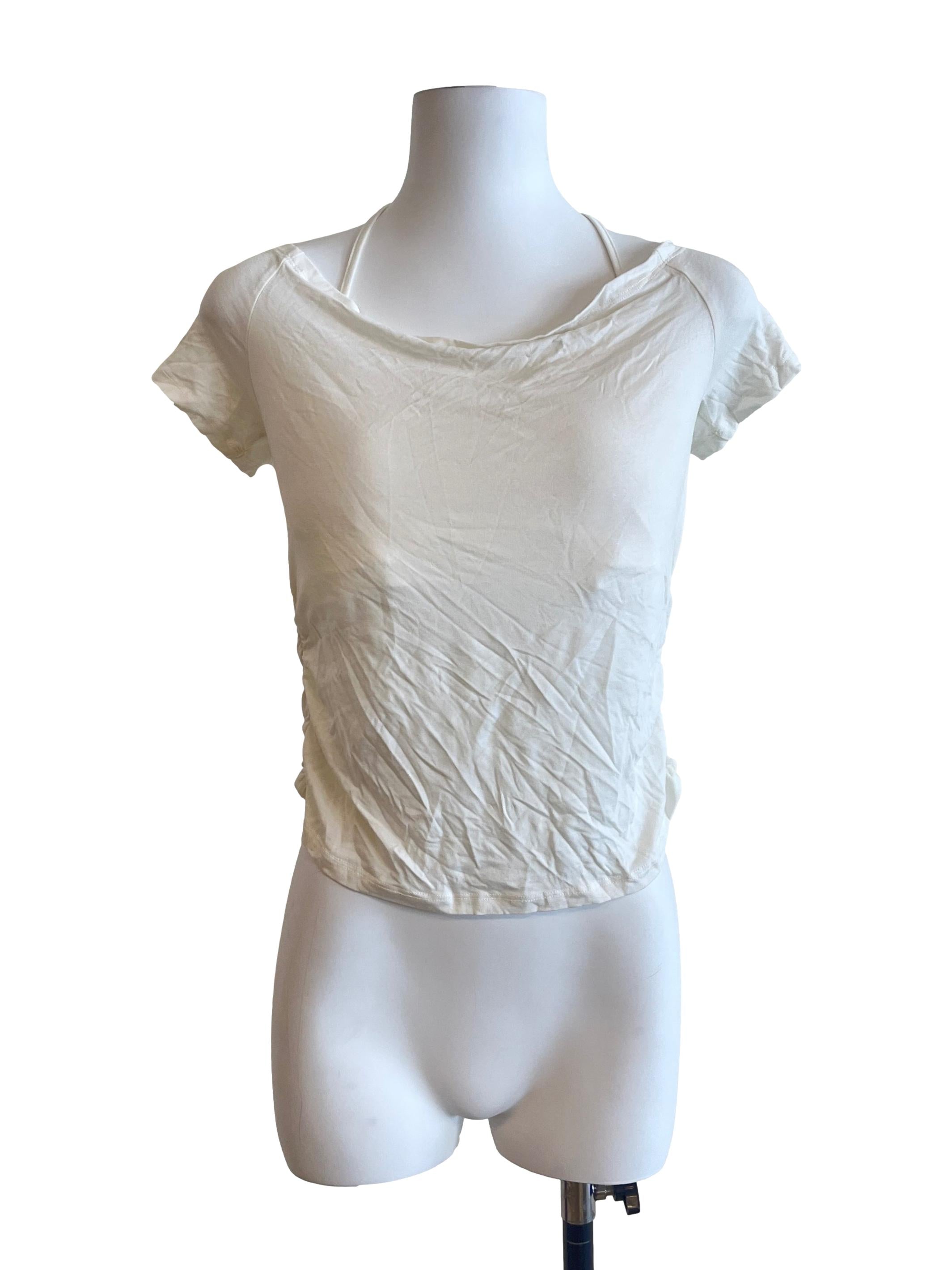 Pearl White Boat Neck Top