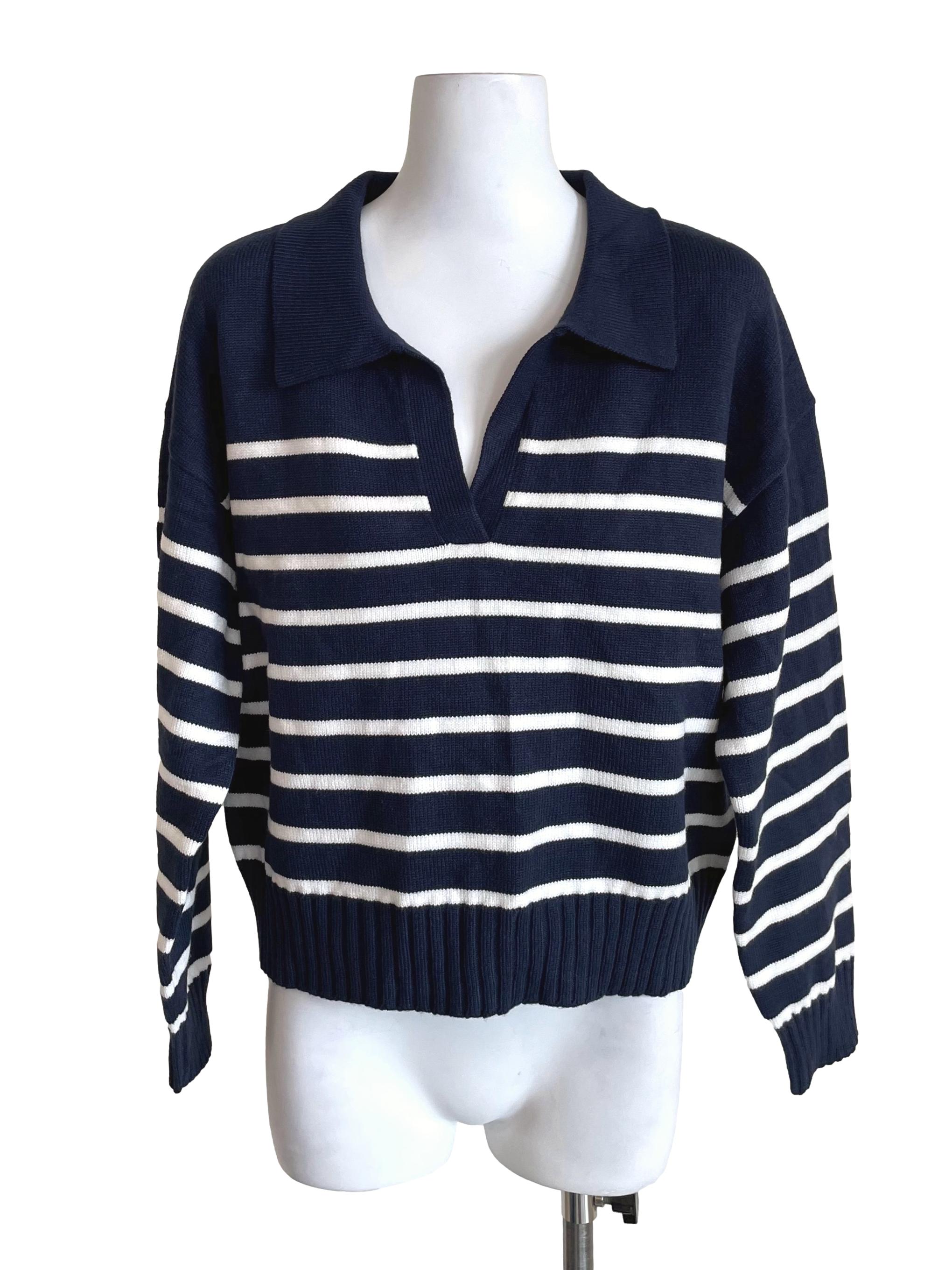 Navy Bengal Stripe Johnny Sweater