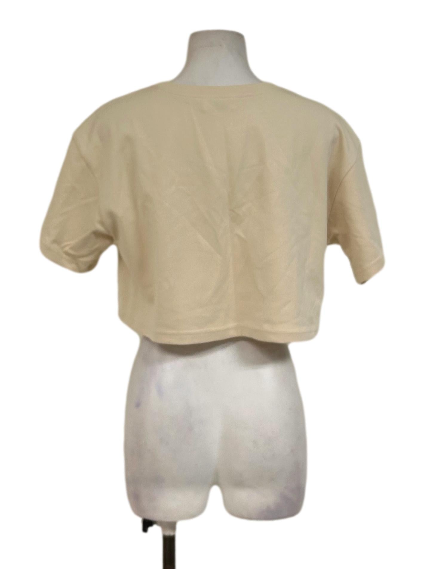 Beige Cropped T-Shirt