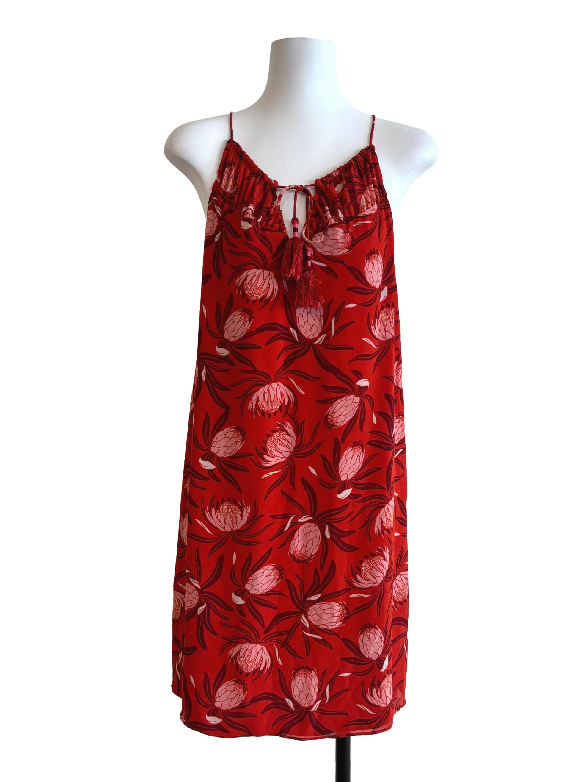 Scarlet Red Spaghetti Strap Shift Dress
