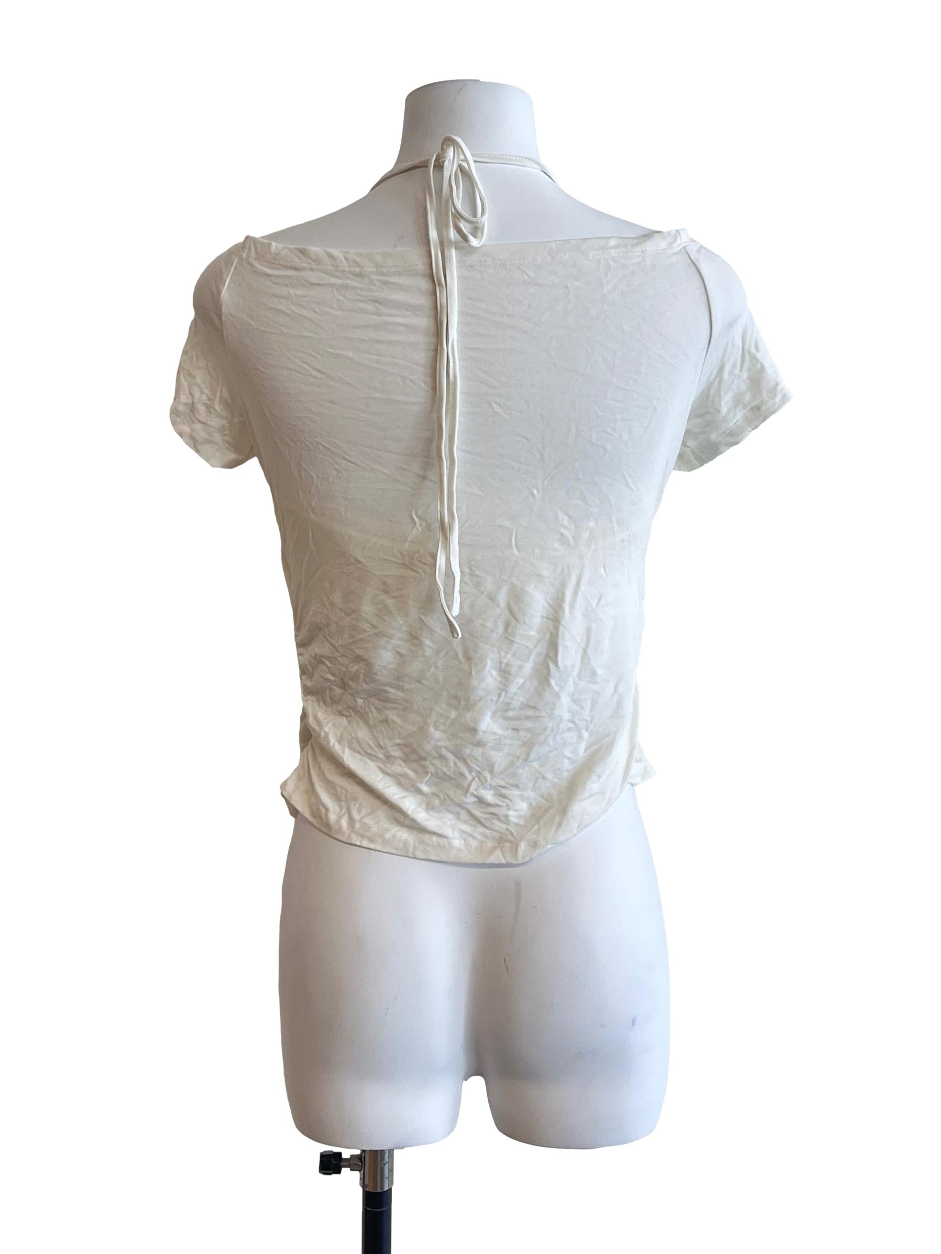 Pearl White Boat Neck Top